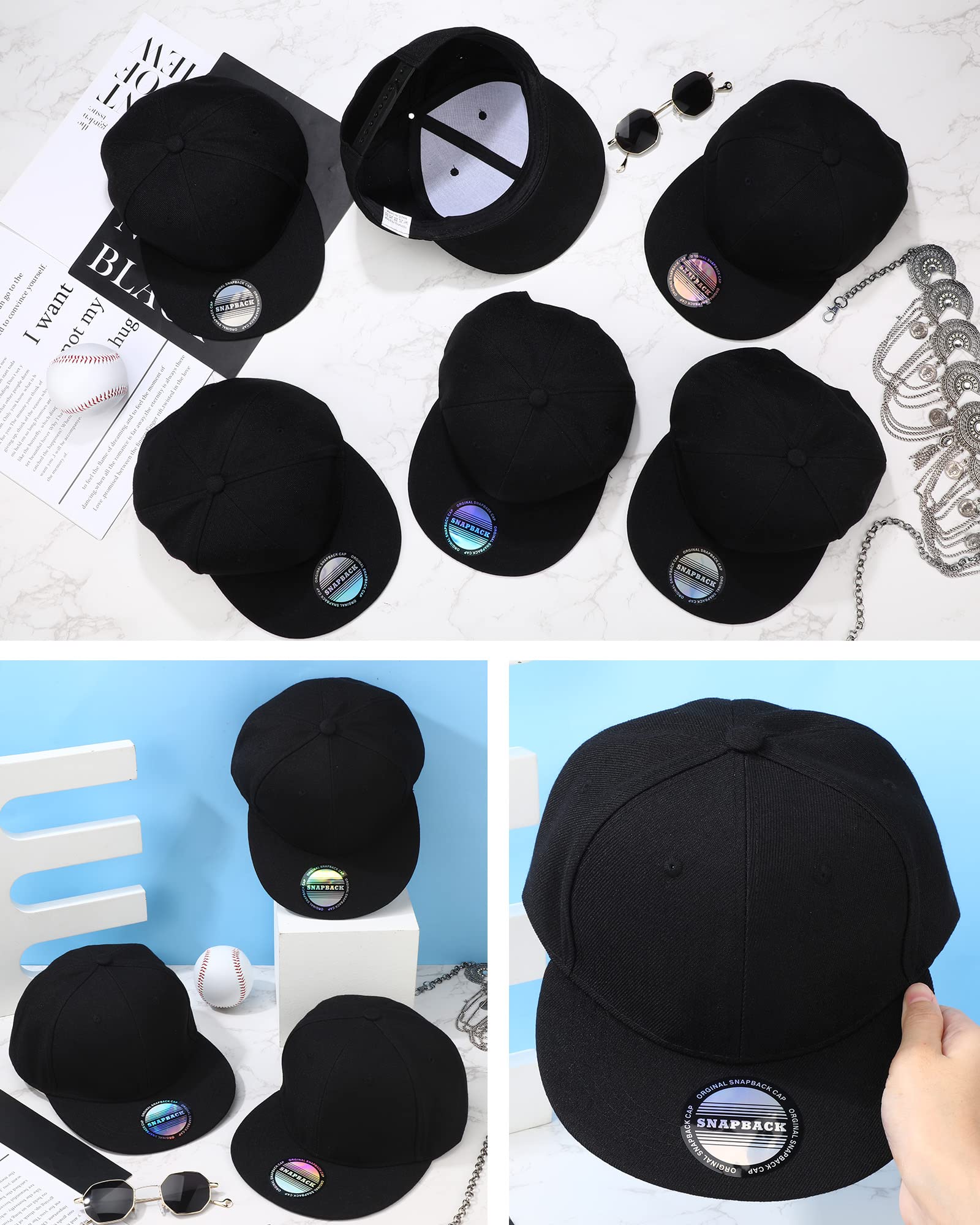 15 Pack Men's Hip Hop Snapback Hats - Adjustable Flat Brim Baseball Caps for Streetwear & Urban Fashion | Perfect for Casual Wear, Music Festivals & Sports Events