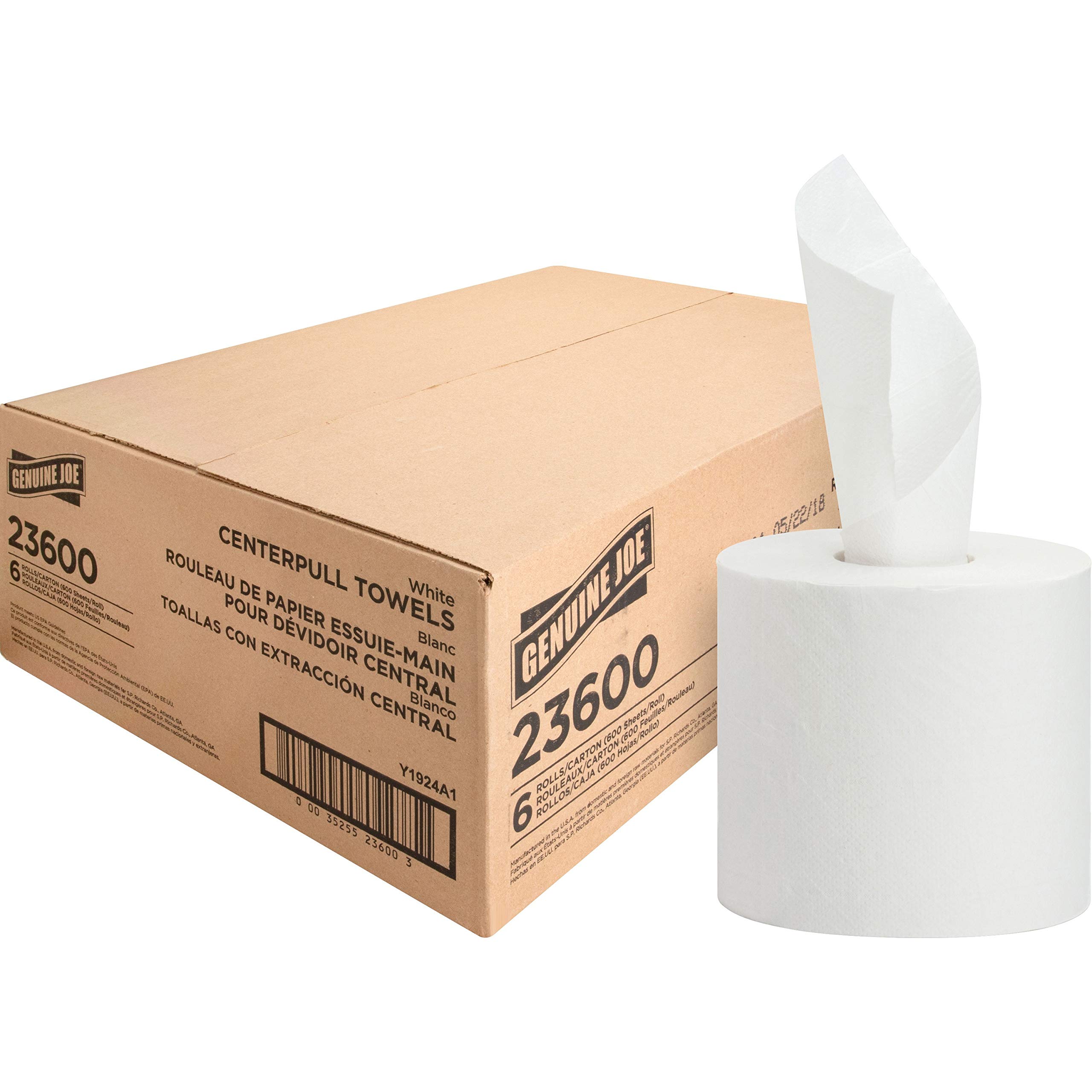 Genuine Joe Centerpull Paper Towels | 12 Rolls | Strong & Absorbent | Ideal for Kitchen, Office & Cleaning