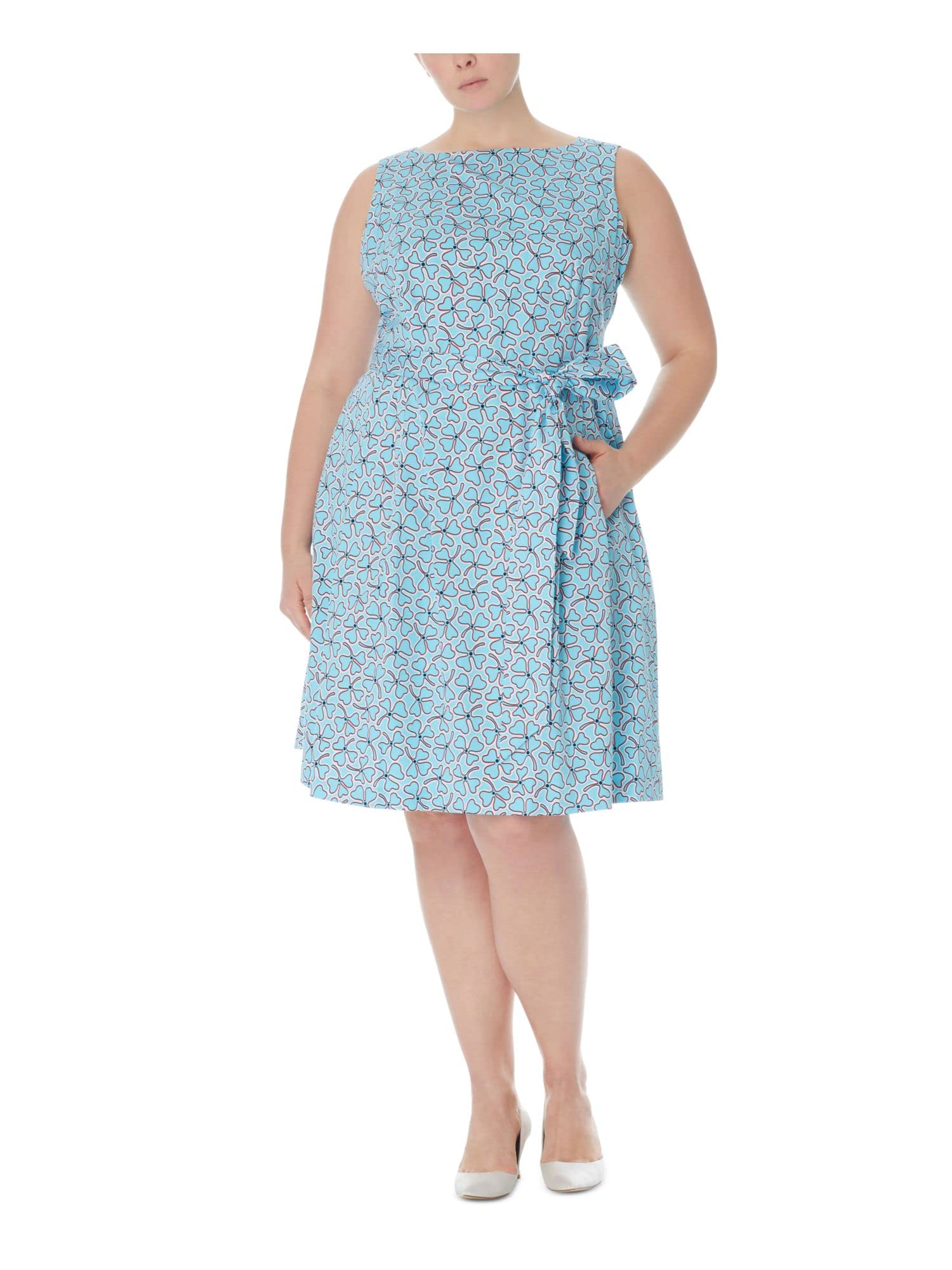 Anne Klein Women's Plus Size Cotton Fit & Flare Dress - Comfortable & Stylish for Work, Parties & Special Occasions