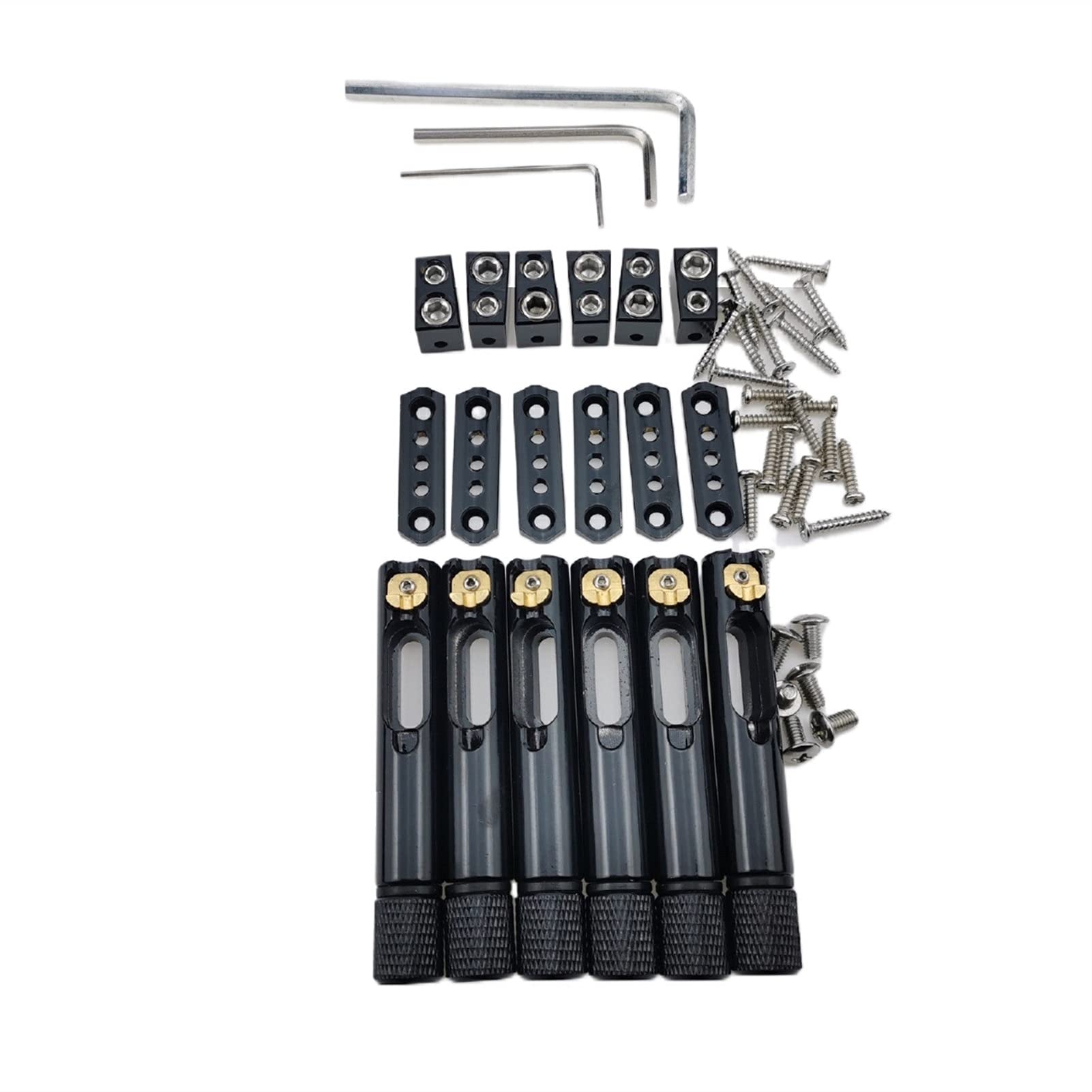 High-Quality Brass Electric Guitar Bridge Saddle - Headless Bass Bridge for 6-String Guitars | Durable Tailpiece Replacement for Professional Musicians & Stage Performances