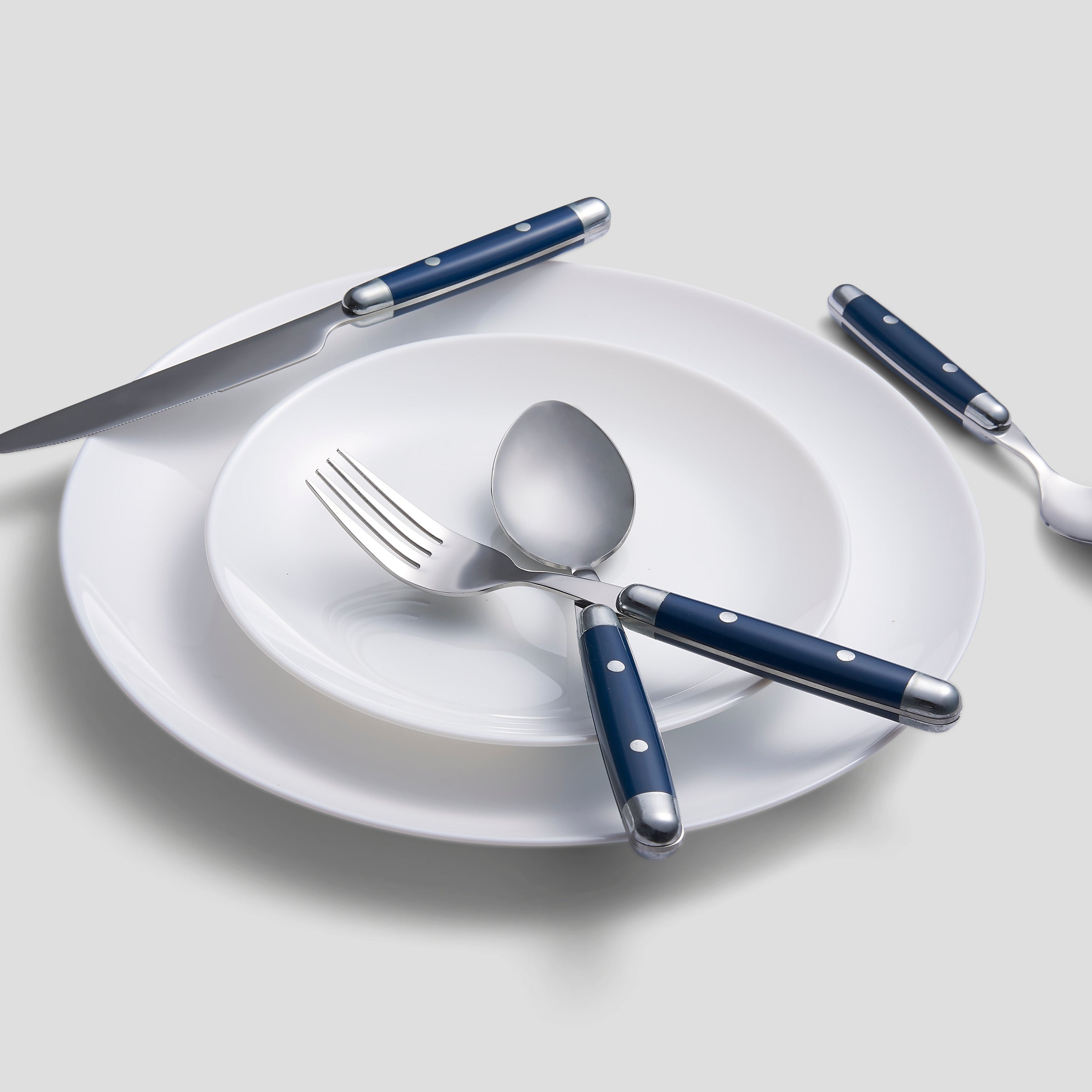 Jubilee Blue 16-Piece Flatware Set - Stainless Steel Silverware with Elegant Cobalt Blue Handles - Perfect for Dinner Parties, Weddings & Everyday Dining