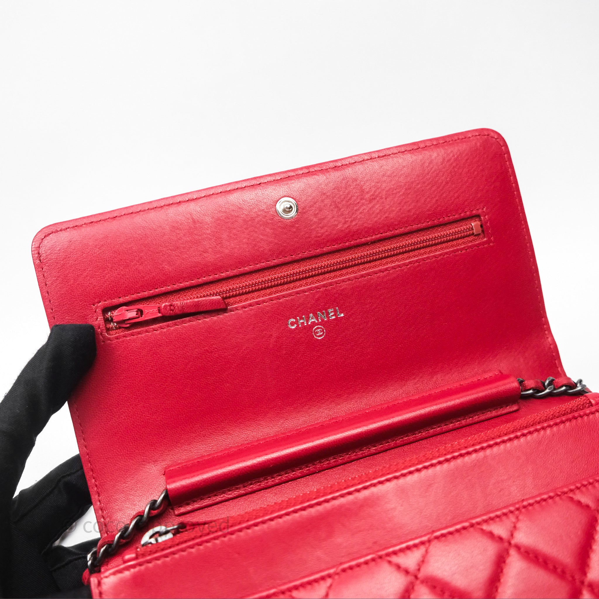 Chanel Boy Wallet on Chain WOC Red Lambskin Ruthenium Hardware - Luxury Crossbody Bag for Women, Perfect for Parties, Date Nights & Evening Events