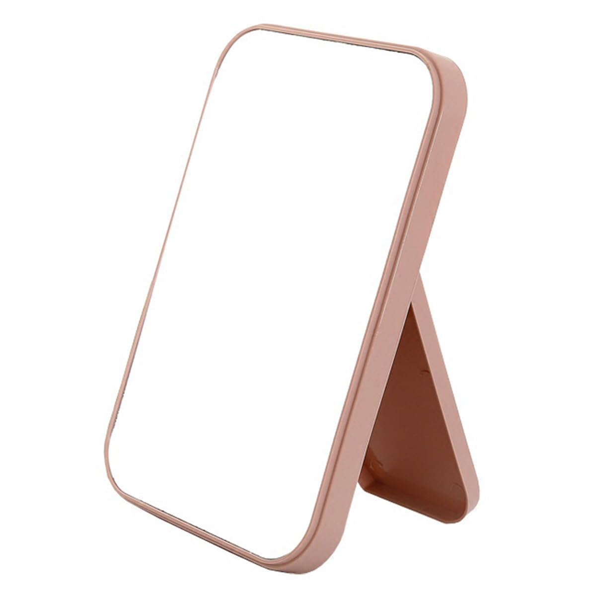 KPNG Foldable Desktop Makeup Mirror with Stand - Portable Square Cosmetic Mirror for Home & Travel, Dual-Purpose Tabletop or Wall Hanging Vanity Mirror (Pink) - Perfect for Bedroom, Bathroom & Dorm Room Makeup Application