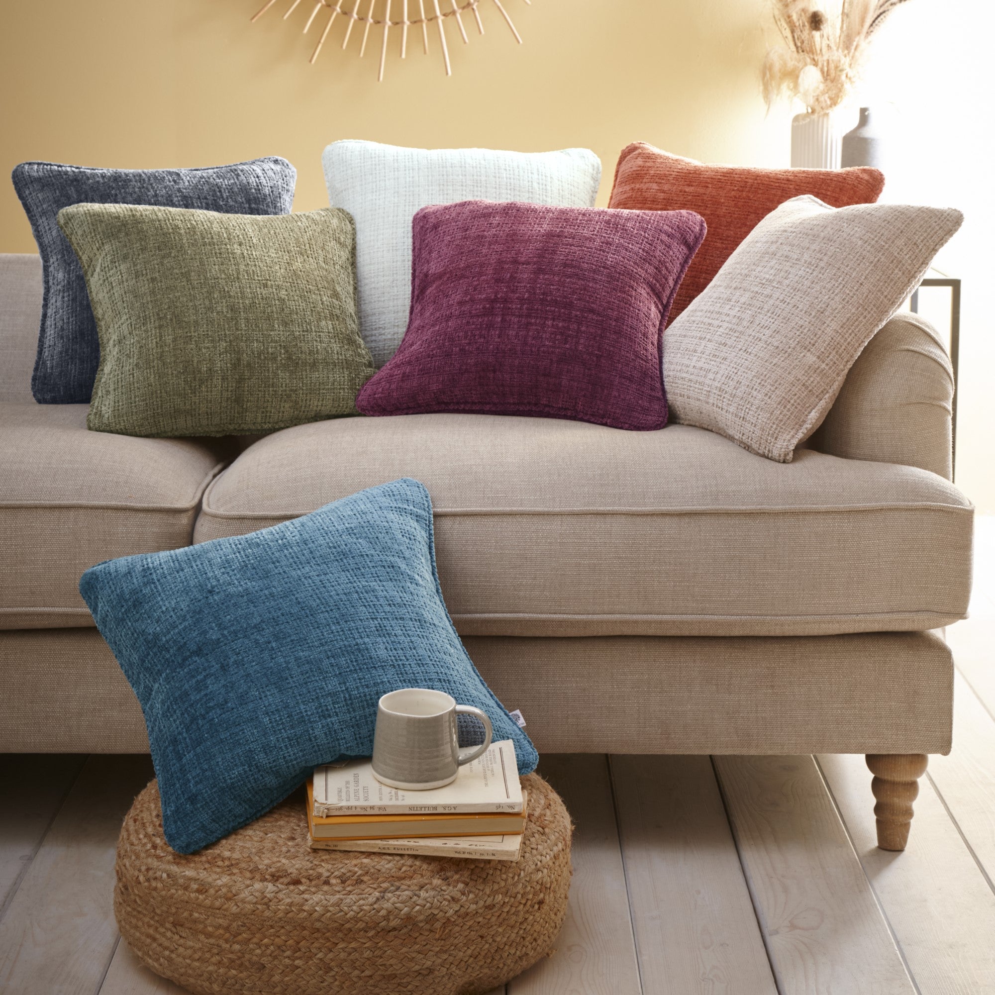 Appletree Loft Alba Cushion - Soft Decorative Throw Pillow for Sofa, Bed & Home Decor - Wine Red Velvet Pillow Cover with Zipper (Perfect for Living Room, Bedroom & Office)