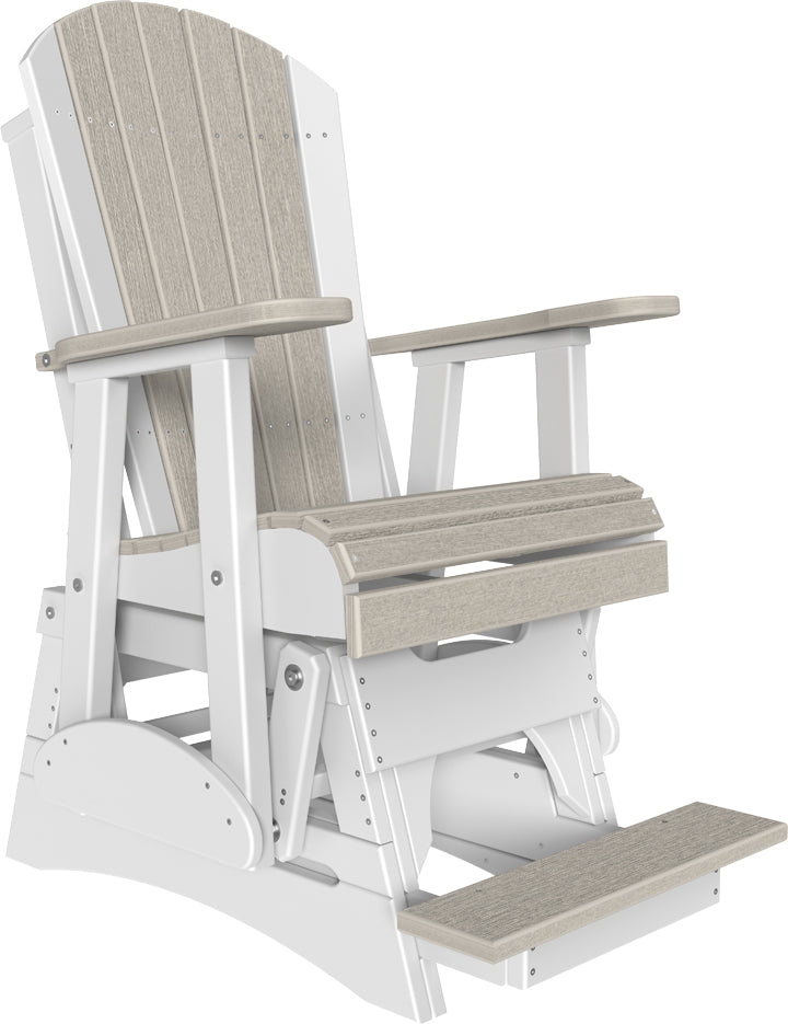 LuxCraft 2-Foot Adirondack Balcony Glider Chair - Outdoor Patio Rocking Chair for Small Spaces, Porch, Deck & Garden Relaxation