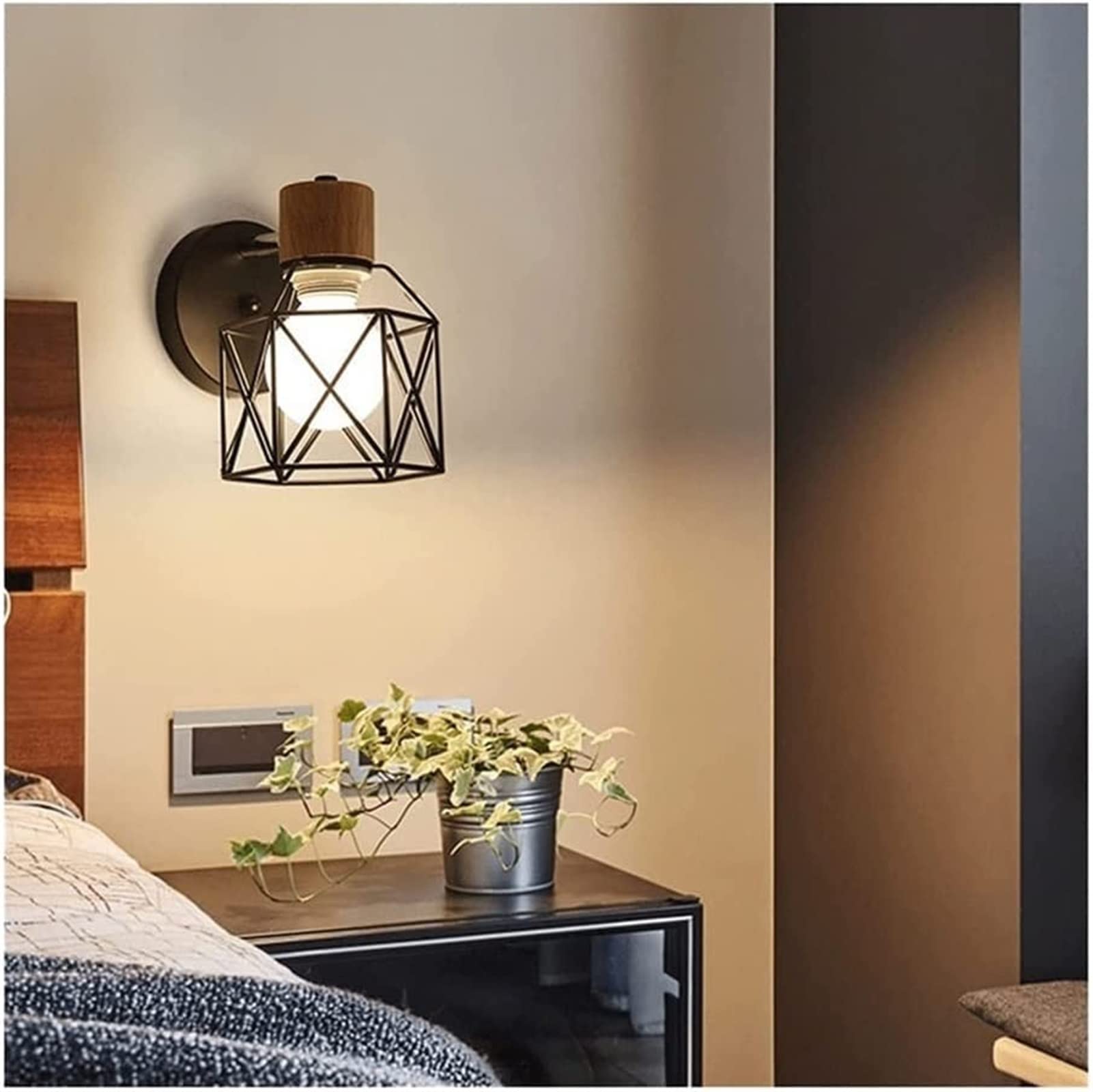 Modern Wall Sconce LED Light - Minimalist Creative Bedroom Bedside Lamp with 5W Bulb, Iron Decor for Living Room, Corridor & Hotel (Gold, Warm White) - Perfect for Ambient Lighting and Home Decor