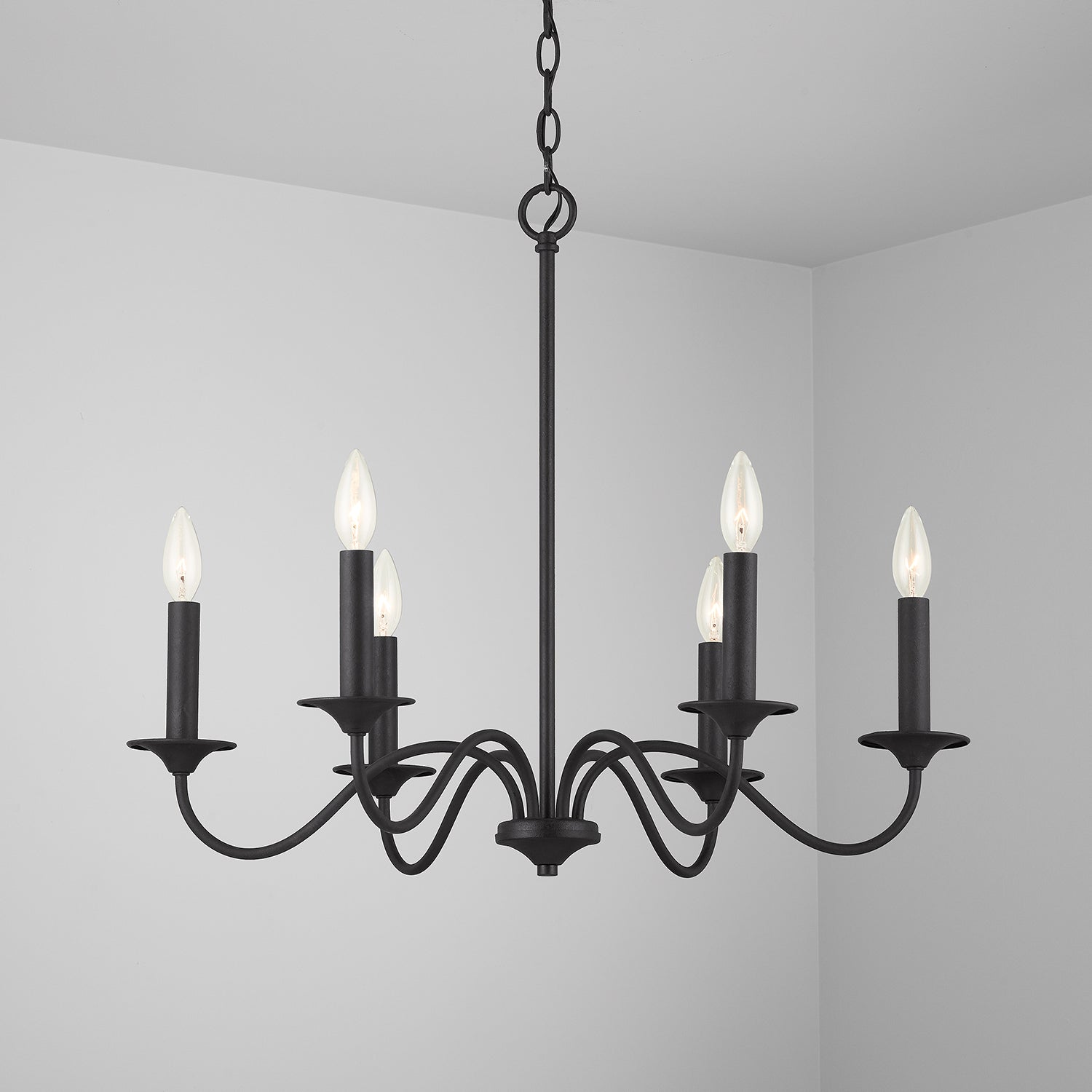 Elegant Capital Lighting Six-Light Chandelier - Modern Crystal Ceiling Fixture for Dining Room, Living Room & Bedroom - Perfect for Home Decor & Interior Design