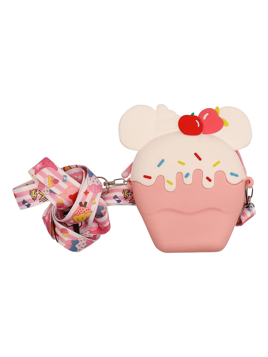 Passion Petals Apple-Shaped Kids Girls Sling Bag - Cute Silicone Crossbody Purse & Coin Pouch for Ages 2-8 - Perfect for School, Travel & Playdates