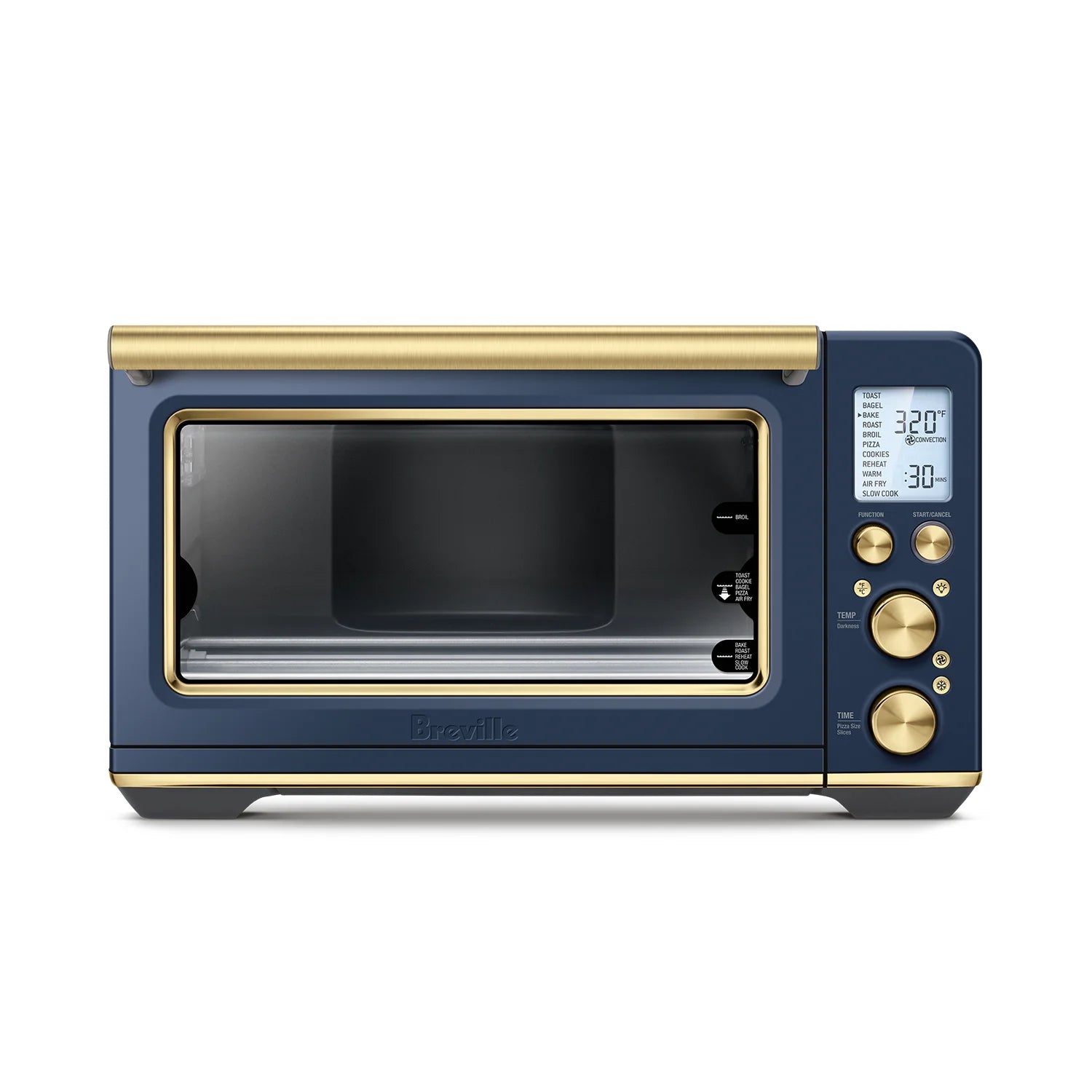 Breville Smart Oven Air Fryer Pro - 1800W Countertop Convection Toaster Oven with Air Fry, Roast, Bake & Broil Functions | Damson Blue Brass (BOV860DBB) | Perfect for Small Kitchens, Dorms & RV Cooking