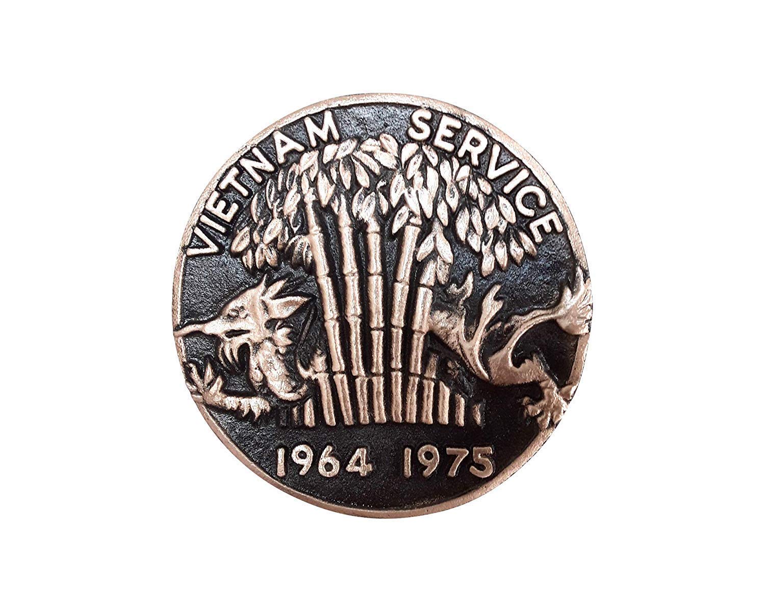 Vietnam War Veteran Bronze Grave Marker with Bamboo Texture - USA Made Cemetery Memorial Flag Holder for Fallen Heroes - Perfect for Military Cemeteries, Memorial Gardens & Veterans' Gravesites