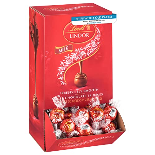 Lindt LINDOR Milk Chocolate Truffles - Smooth Melting Truffle Center, 50.8oz (120 Count) - Perfect for Gifts, Parties, Valentine's Day & Holiday Celebrations