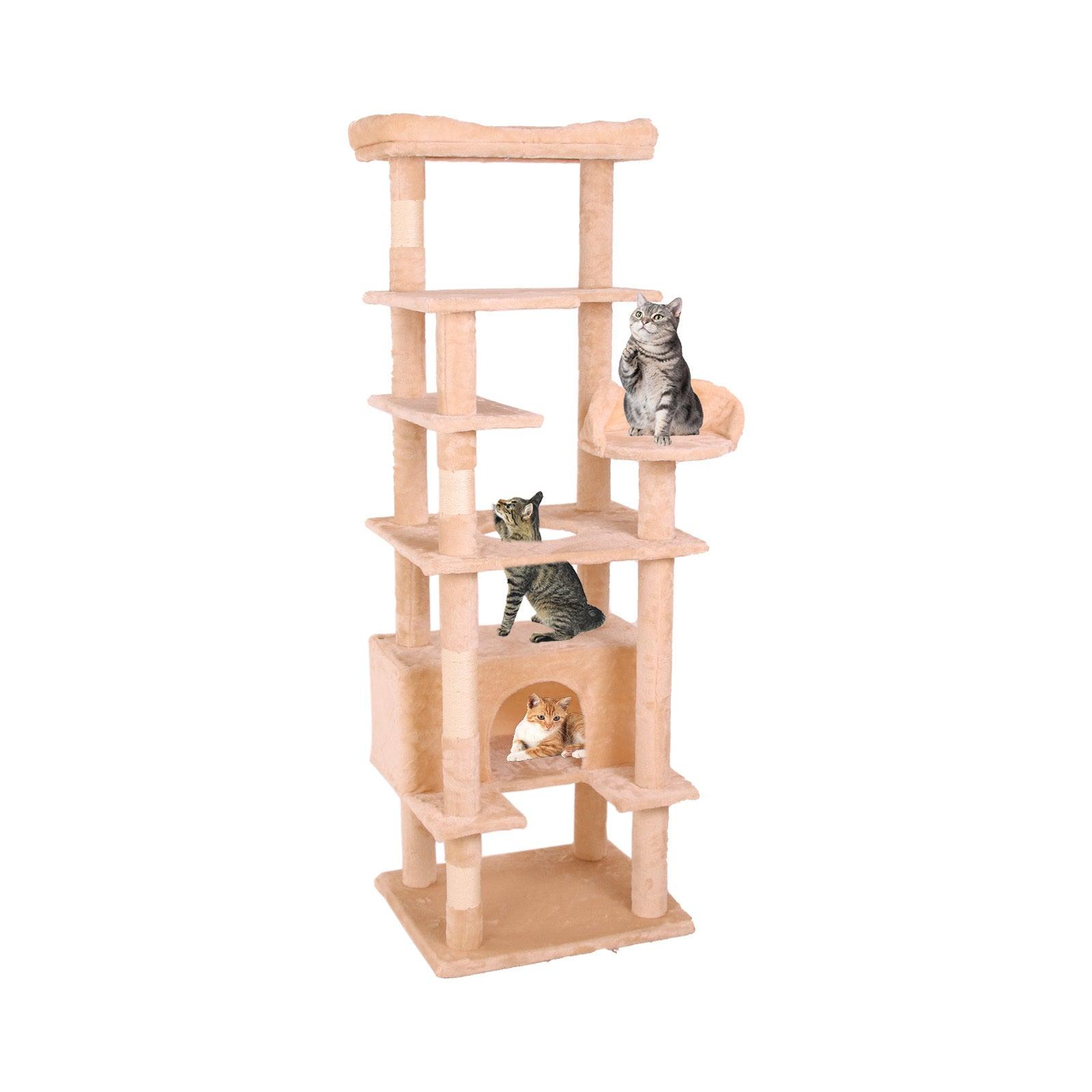 Premium Cat Climbing Tree with Scratching Posts - Multi-Level Cat Tower for Indoor Cats - Perfect for Play, Exercise & Napping - Ideal for Small Spaces & Apartments