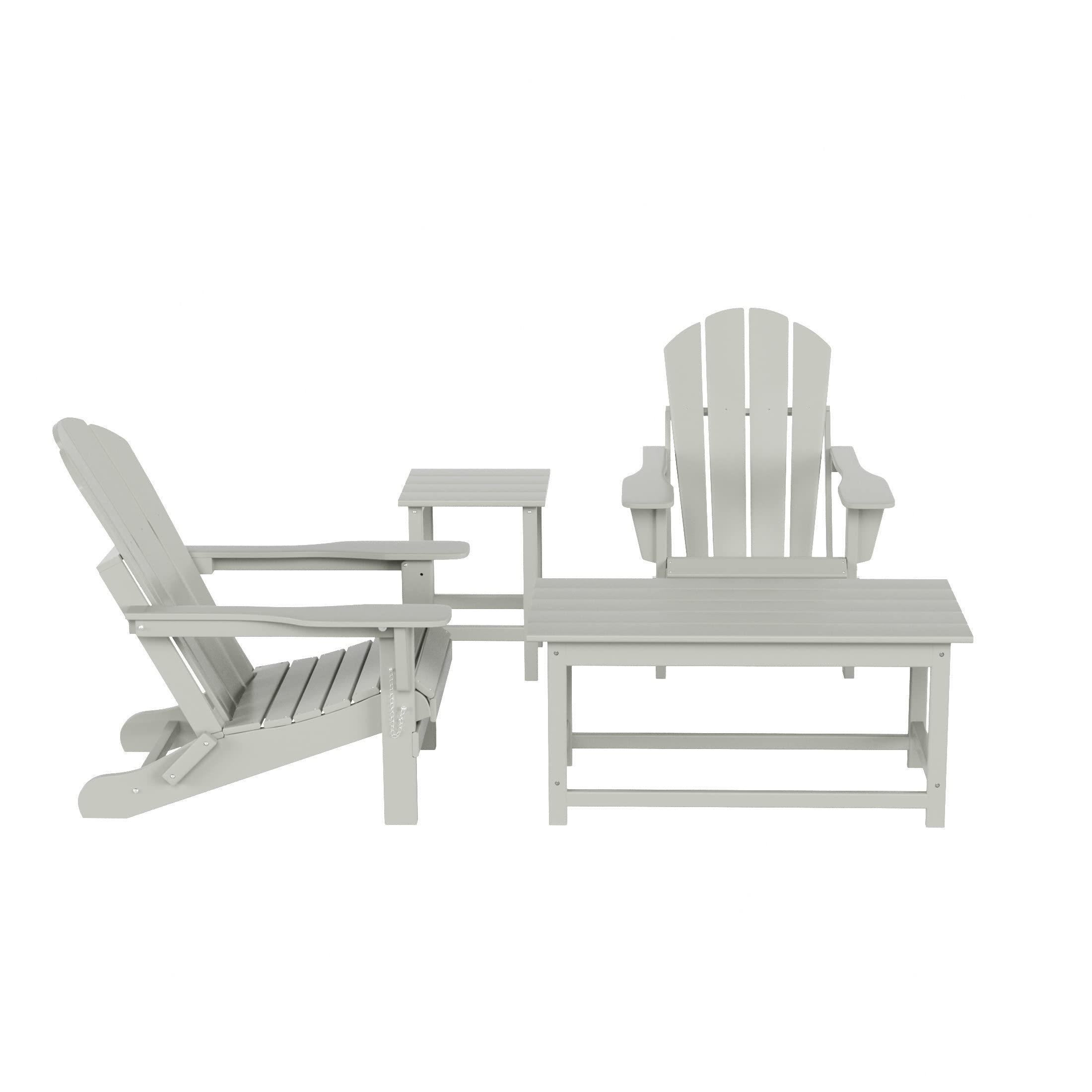 Premium HDPE Adirondack Chairs & Tables Set of 4 - UV/Weather Resistant Outdoor Furniture for Patio, Balcony, Garden - Perfect for Relaxing, Entertaining & Outdoor Dining