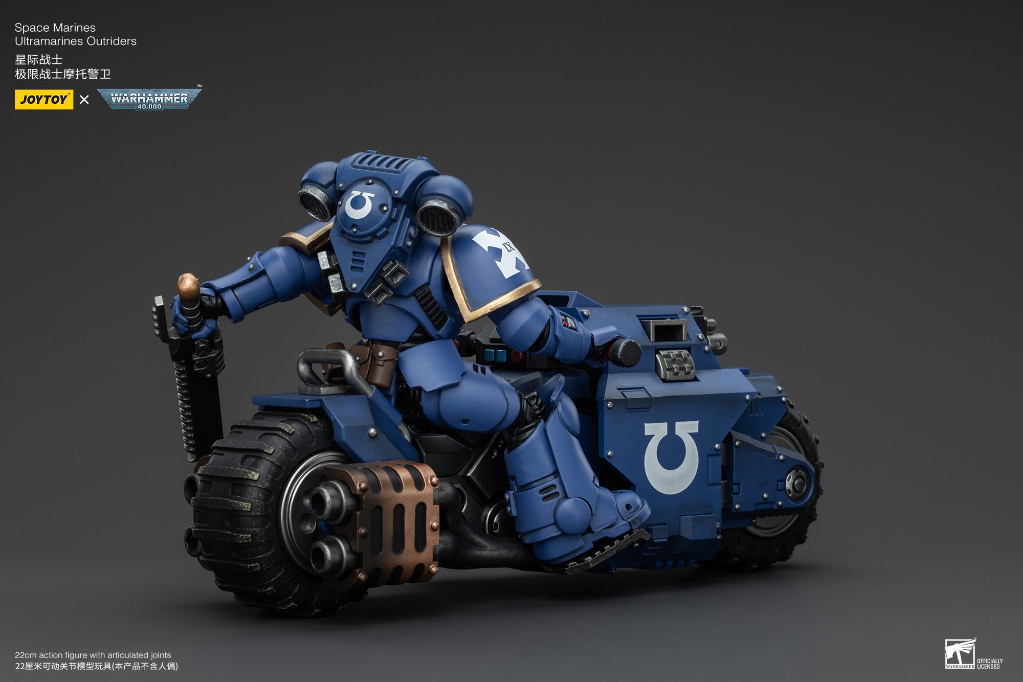 JOYTOY 1/18 Scale Warhammer 40K Space Marines Ultramarines Outriders Brother Catonus Action Figure - Reissue Version - Collectible Model for Display & Wargaming Scenes
