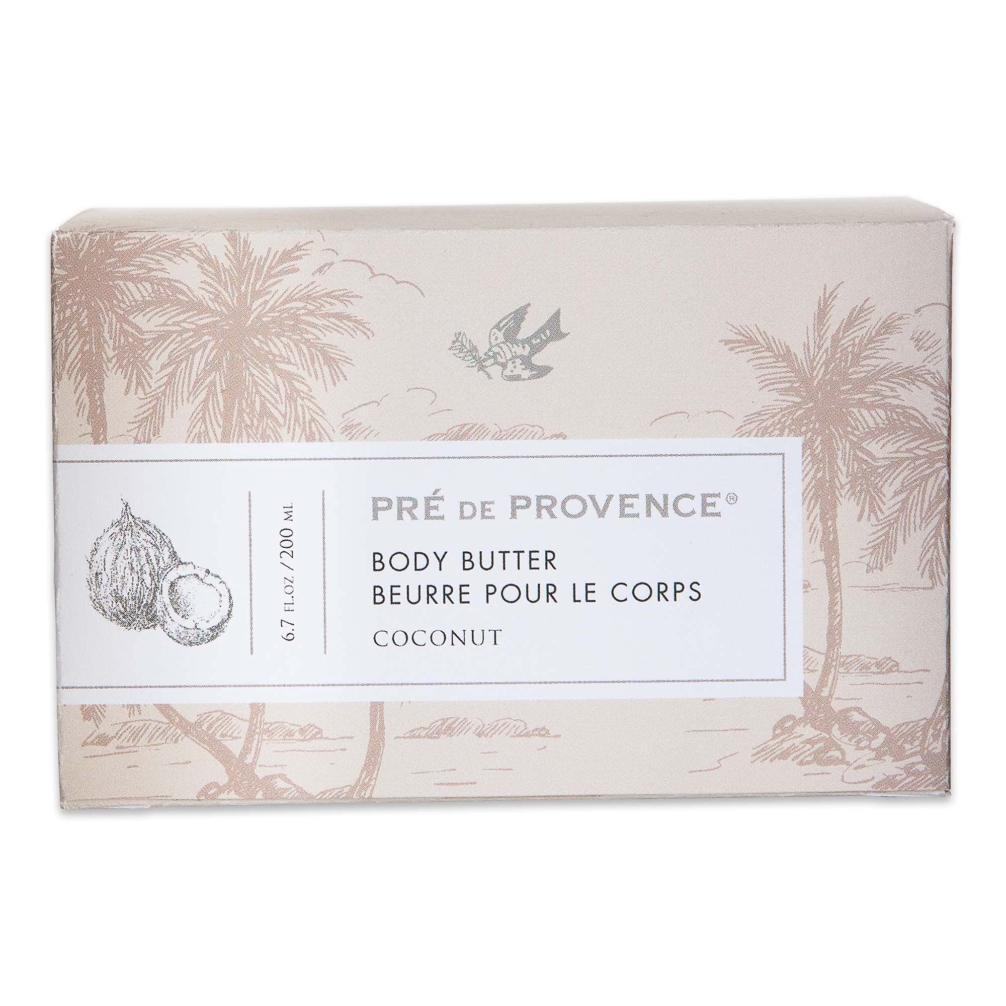 Pre de Provence Shea Butter Body Cream - Ultra Hydrating & Soothing Moisturizer for Dry Skin, 6.7 Fl Oz Coconut Scented - Perfect for Daily Skincare Routine & Gift for Women