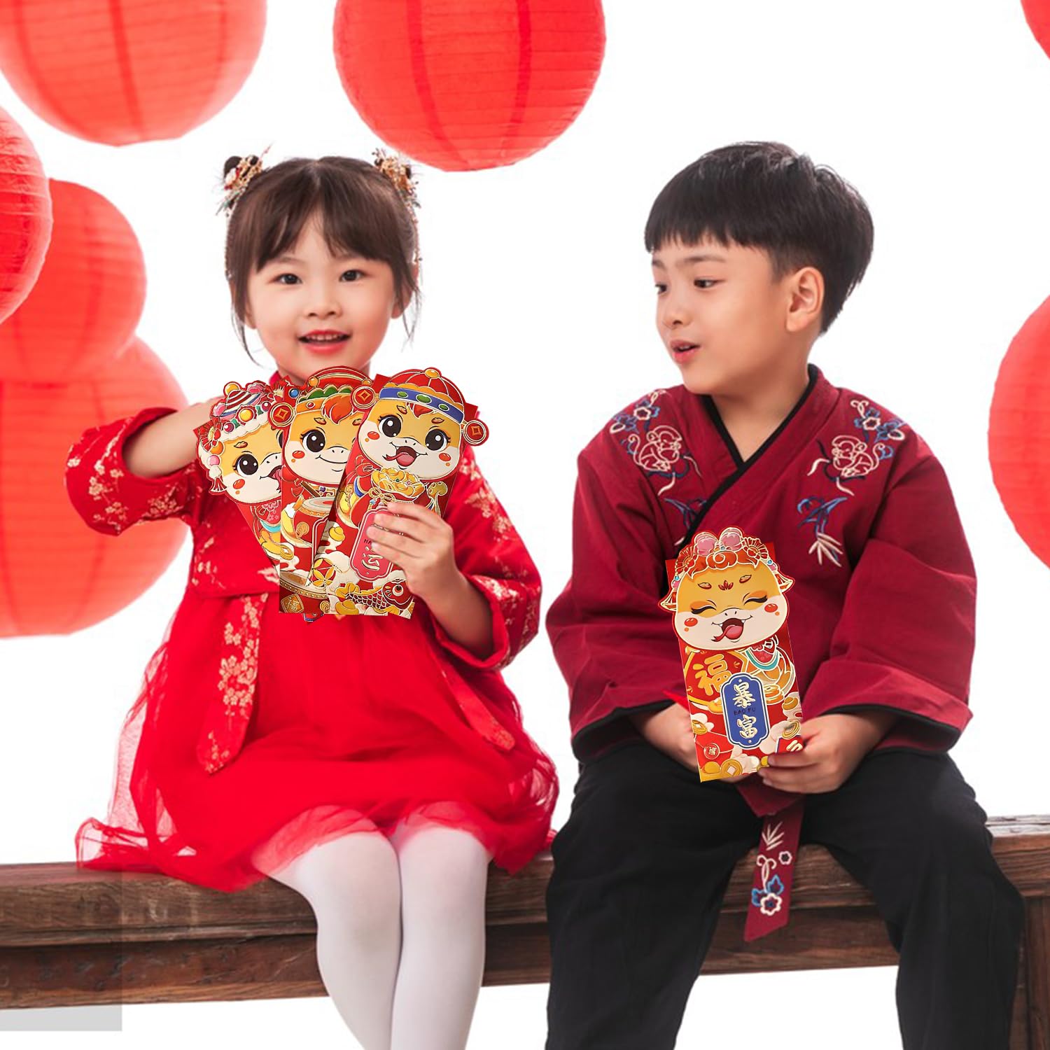 12 PCS Chinese New Year Red Envelopes 2025 - Year of The Snake Lucky Money Pockets | Traditional Hong Bao for Lunar New Year Gifts | Perfect for Spring Festival Blessings, Family Gatherings & Fortune Giving