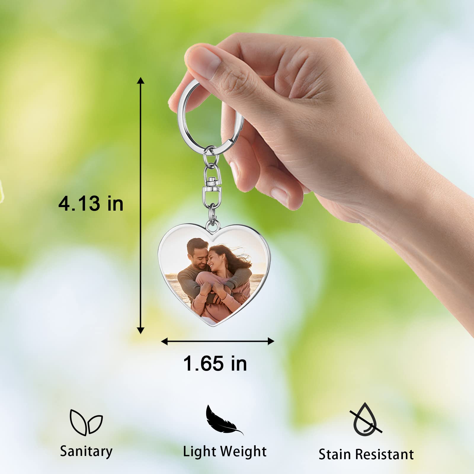 Custom Photo Keychain - Double Sided Alloy Printing with Personalized Text - Perfect for Gifts, Couples, Anniversaries & Promotions | Unique Customizable Keyrings for Everyday Use, Travel & Special Occasions
