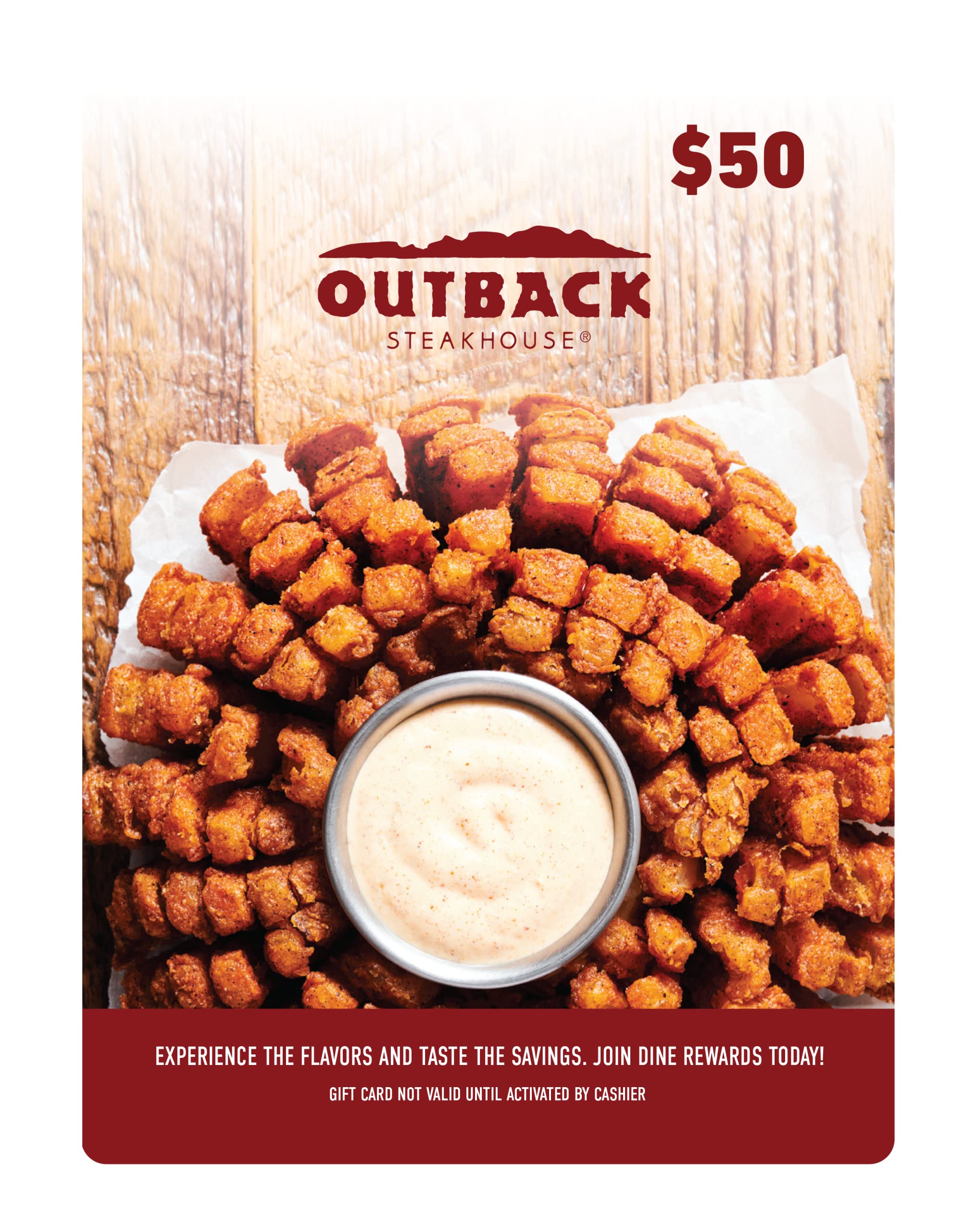 Outback Steakhouse Gift Card - Perfect for Birthdays, Holidays & Dining Rewards | Enjoy Delicious Steaks & Aussie-Inspired Cuisine