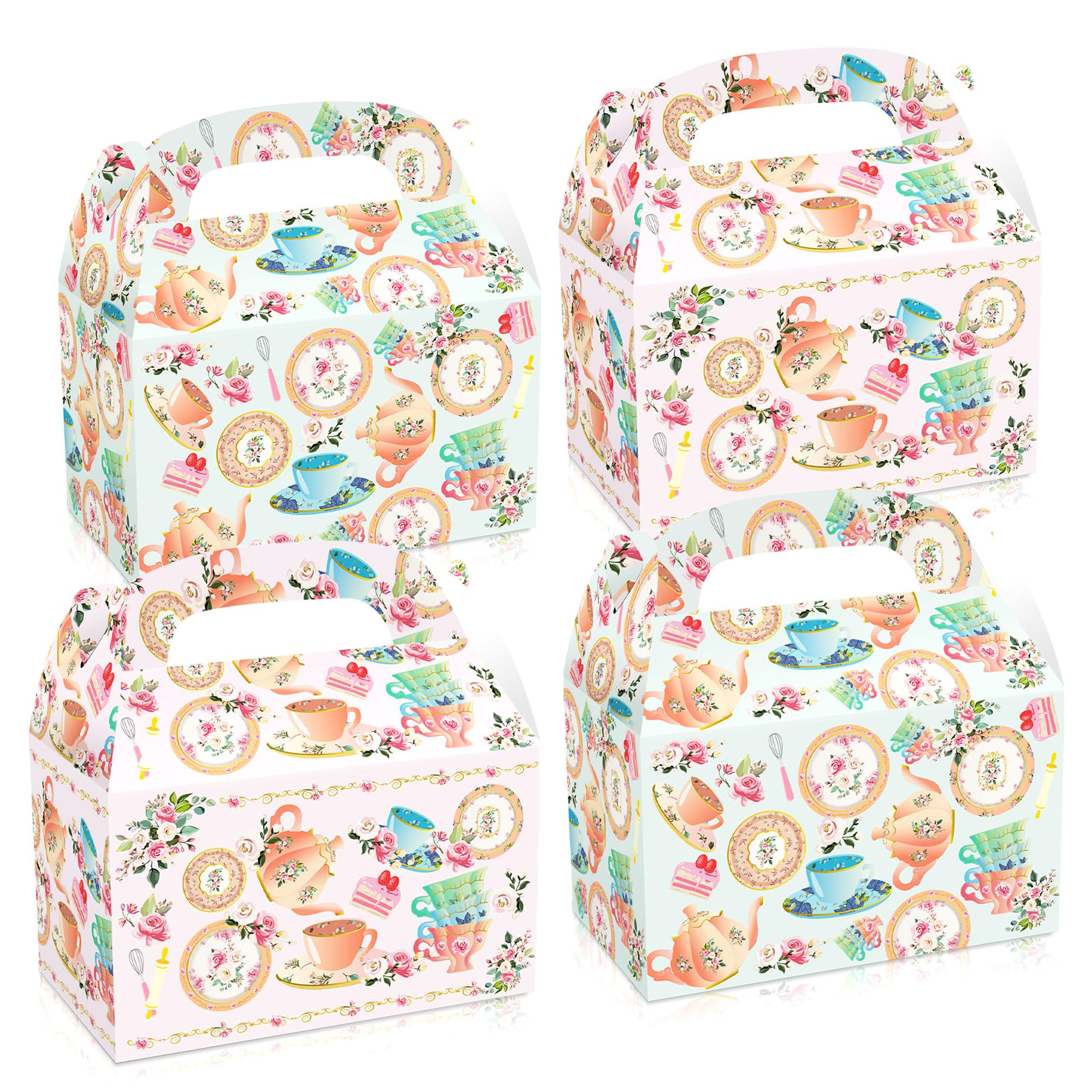 12 PCS Tea Party Favor Boxes - Elegant Tea Party Supplies for Bridal Showers, Baby Showers & Birthday Parties - Perfect for Afternoon Tea, Garden Parties & Special Celebrations