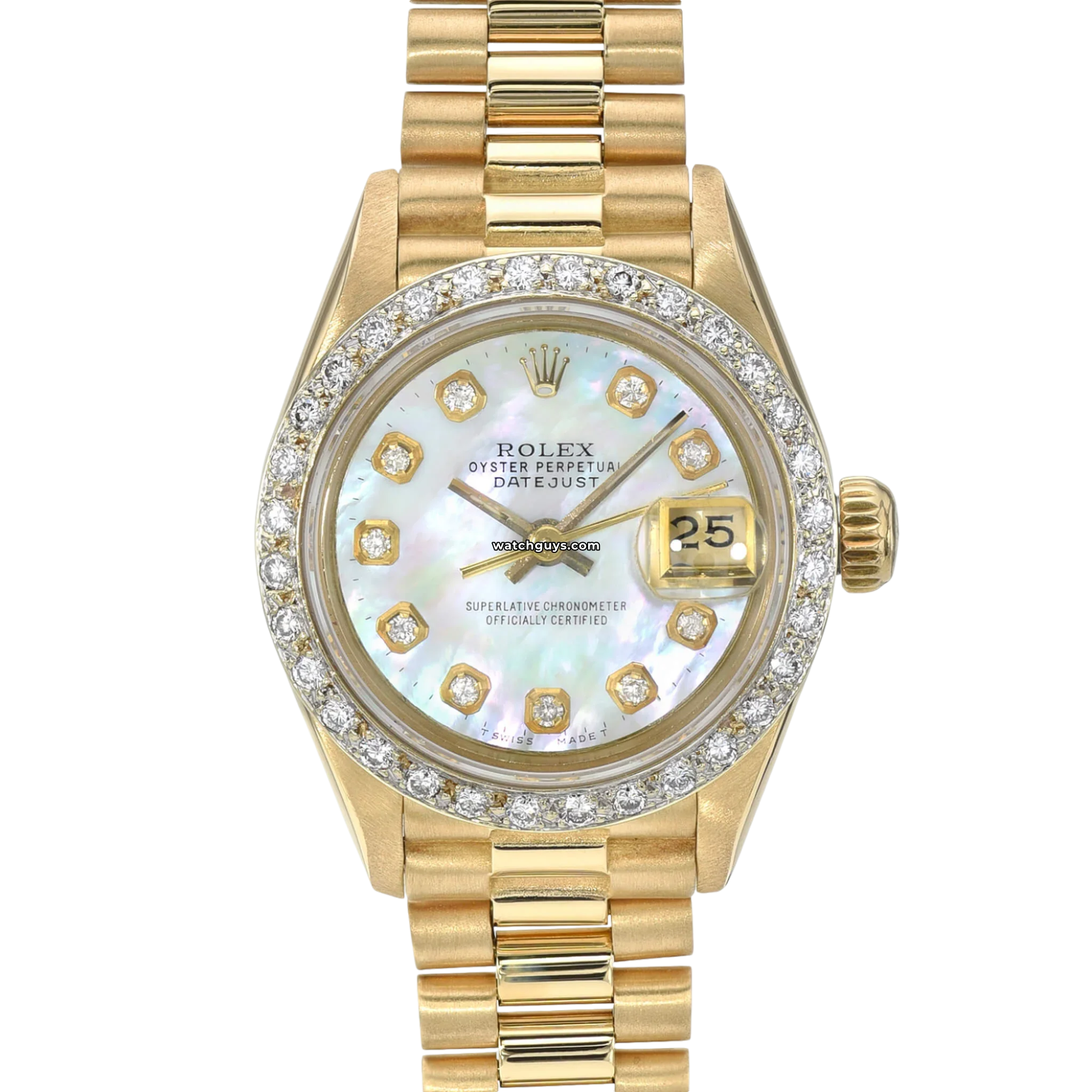Luxury Rolex Datejust 69138 Watch with Diamond Bezel & Mother of Pearl Dial - Perfect for Formal Events & Business Occasions
