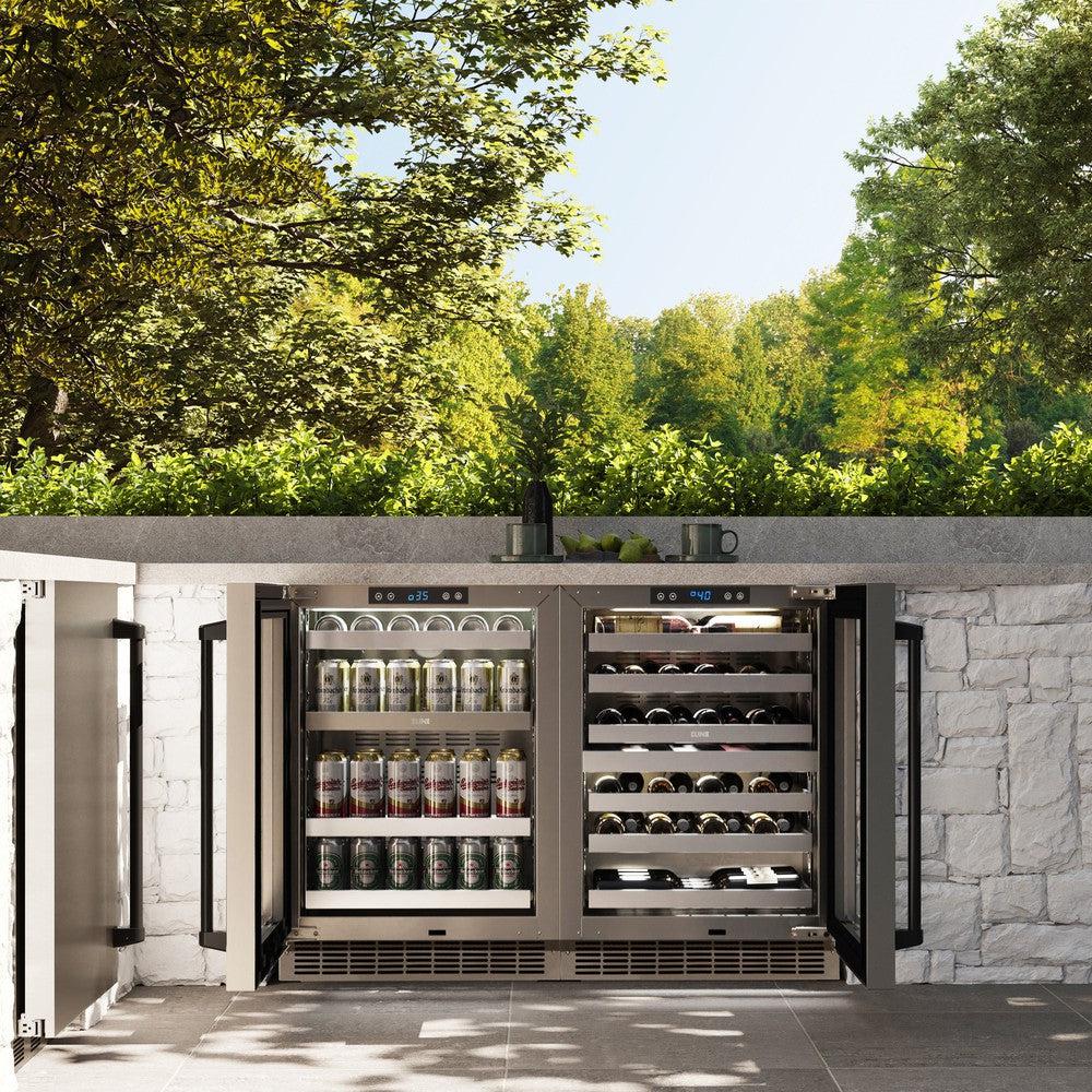 ZLINE Autograph Edition 24 Inch Touchstone Dual Zone 44 Bottle Wine Cooler with Stainless Steel Glass Door & Matte Black Handle - Perfect for Home Bars, Wine Cellars, and Entertaining Spaces (RWDOZ GS 24 MB)