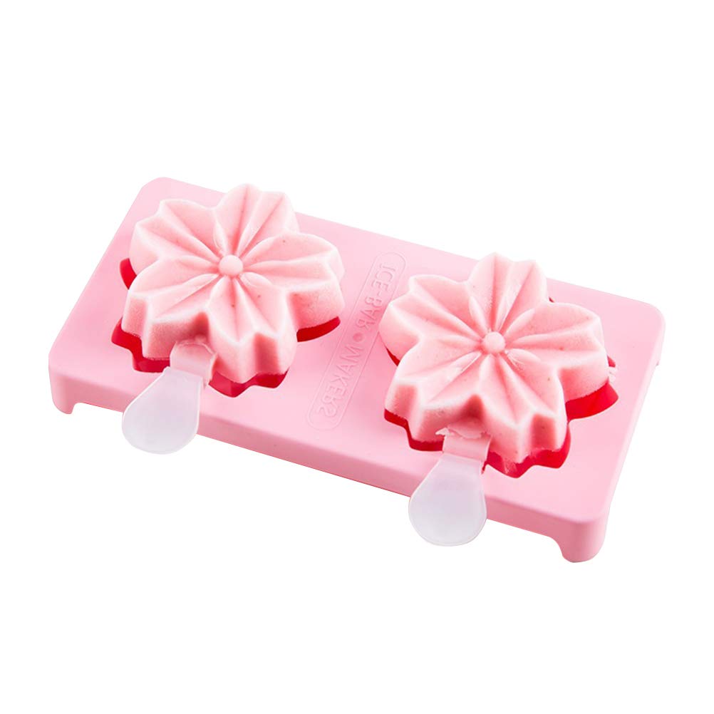 DOITOOL Pink Cherry Blossom Ice Cube Molds - BPA-Free Plastic Popsicle Makers for DIY Ice Cream, Cocktails & Drinks - Perfect for Summer Parties, Baby Showers & Home Bartending