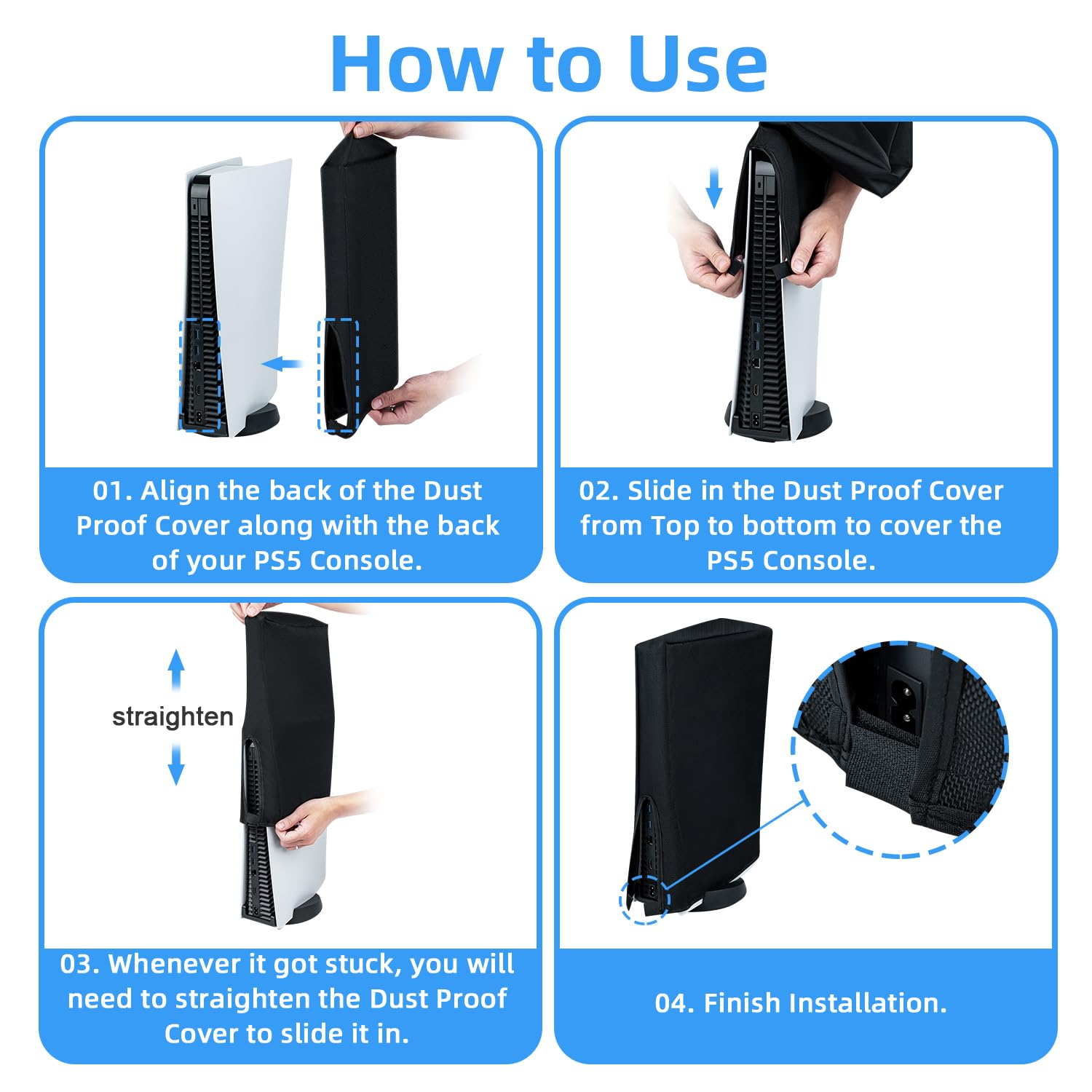 Dustproof Scratch-Resistant Waterproof Protective Case for PS5 Digital Edition Console - Ultra HD - Compatible with PS5 (Not for PS5 Slim/PS5 Pro) - Black - Perfect for Gaming Storage & Travel Protection