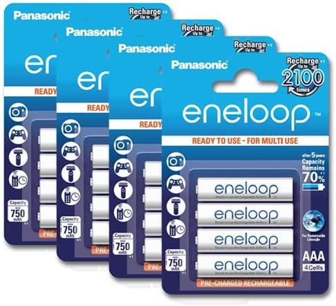 Panasonic eneloop AAA Rechargeable Batteries (800mAh, 4 Pack) - Ni-MH Pre-Charged Batteries for Cameras, Toys, Flashlights & Electronics - Eco-Friendly Power Solution