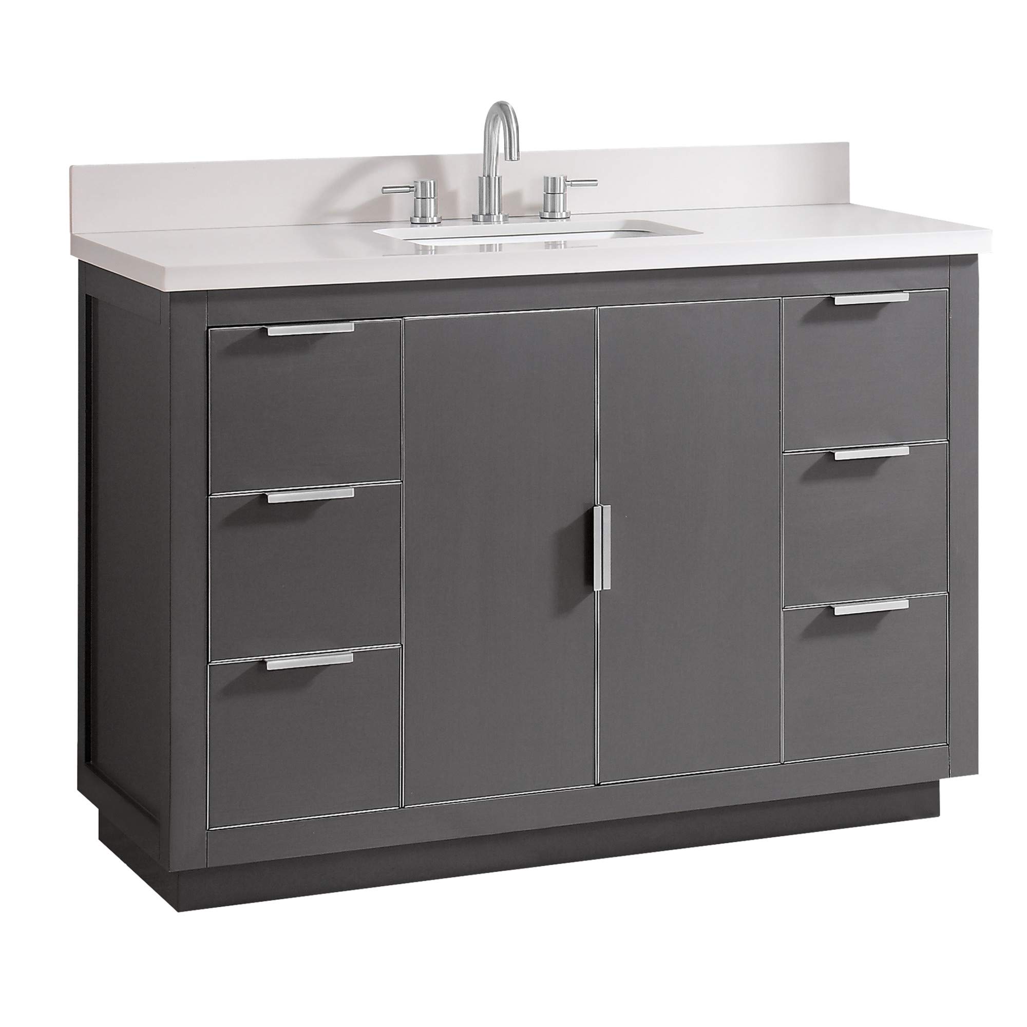 49 Inch Modern Bathroom Vanity with Sink in Twilight Gray Finish - Perfect for Small Bathrooms, Powder Rooms & Home Renovations