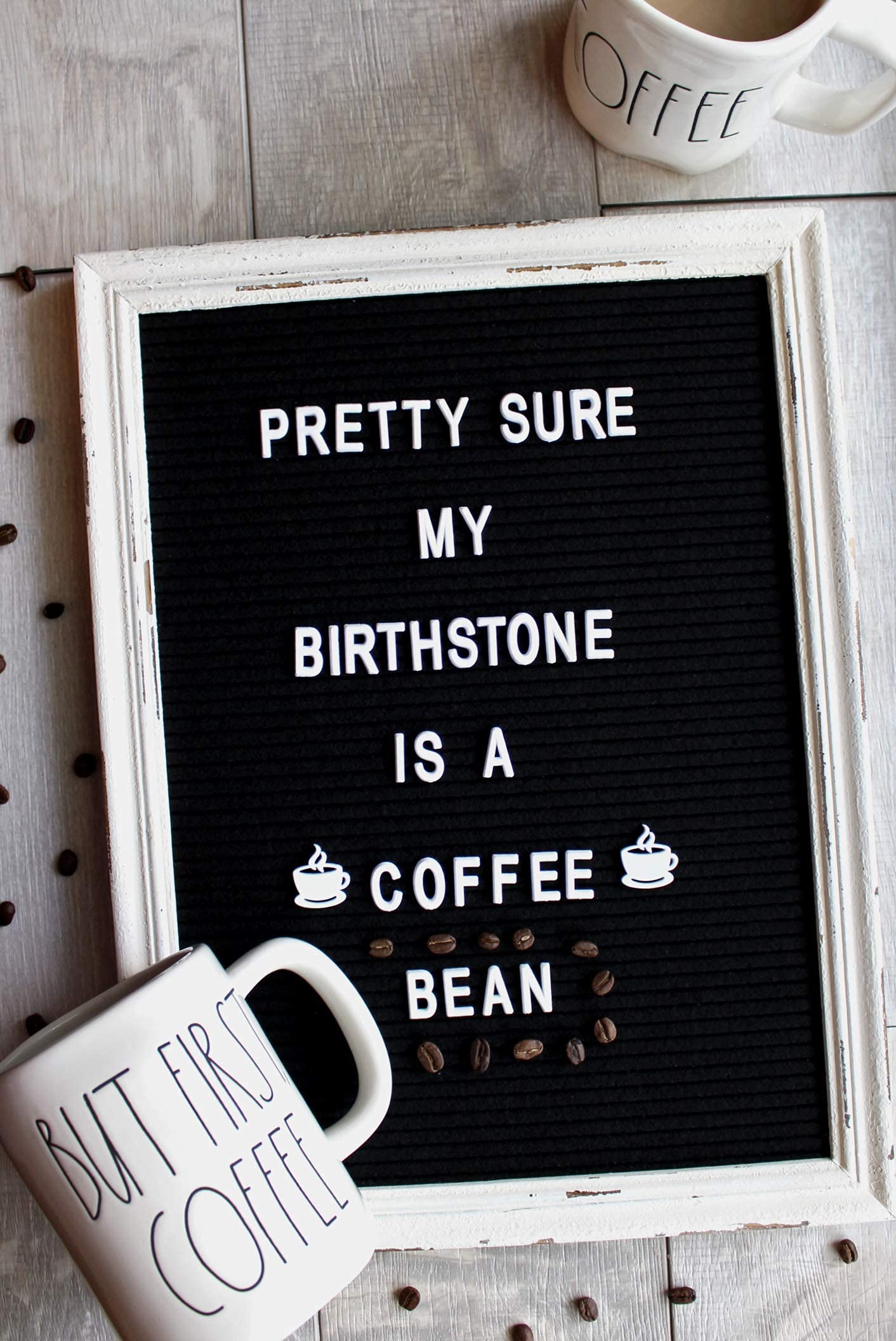 Black Felt Letter Board with Rustic Wood Frame - 12x16 Changeable Message Board for Baby Announcements, Home Decor & Events - Includes 350 Letters & Stand (Farmhouse Style)