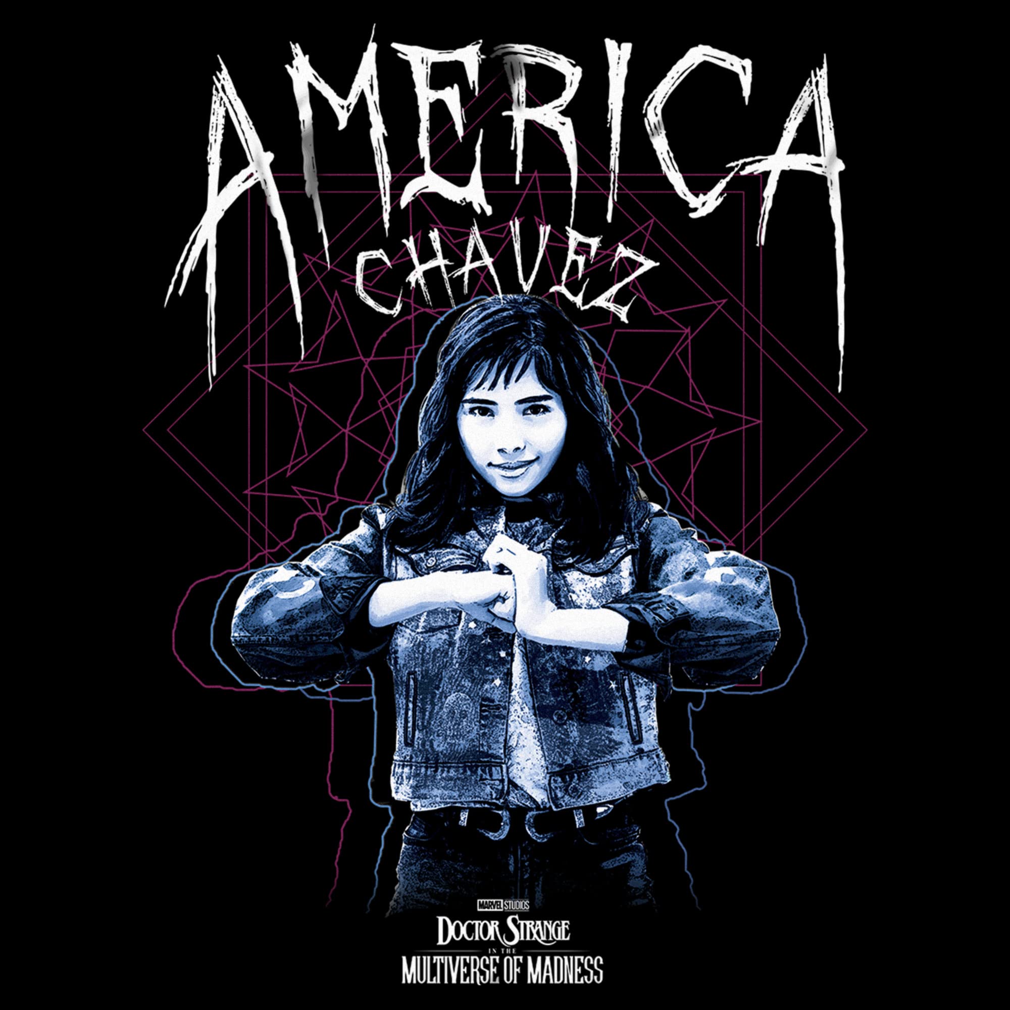 Marvel Doctor Strange in The Multiverse of Madness America Chavez Graphic T-Shirt for Men | Superhero Movie Merchandise | Casual Wear & Cosplay Costume