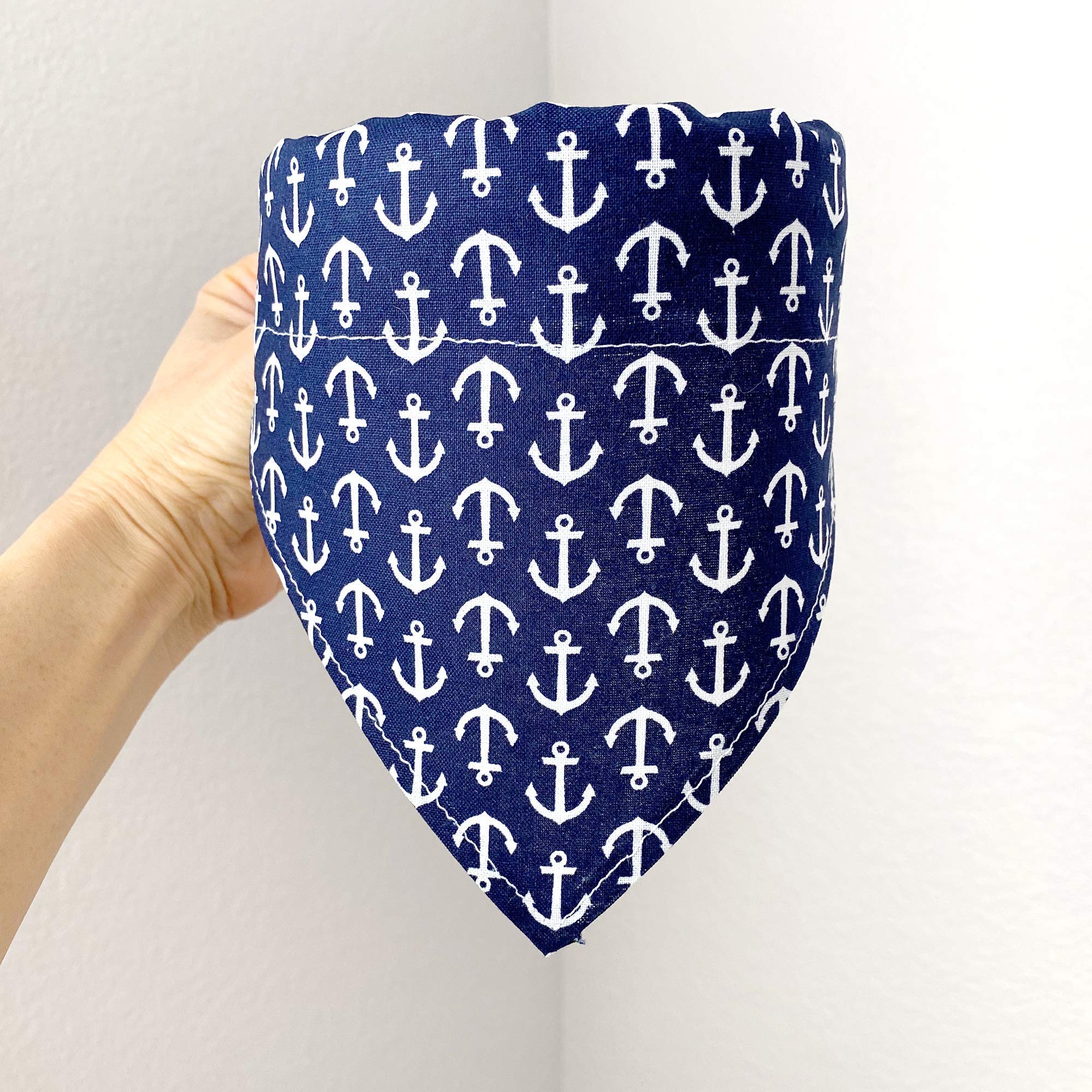 Anchors Away Slip-On Dog Bandana - Adjustable Pet Bandana for Small Medium Large Dogs - Perfect for Outdoors, Walks & Pet Photos