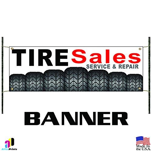 Afterprints Tire Sales, Service & Repair - Premium New & Used Tires for Cars & Autos | Shop Banner Sign for Wheel Repair Promotion | Perfect for Auto Shops & Vehicle Maintenance Centers