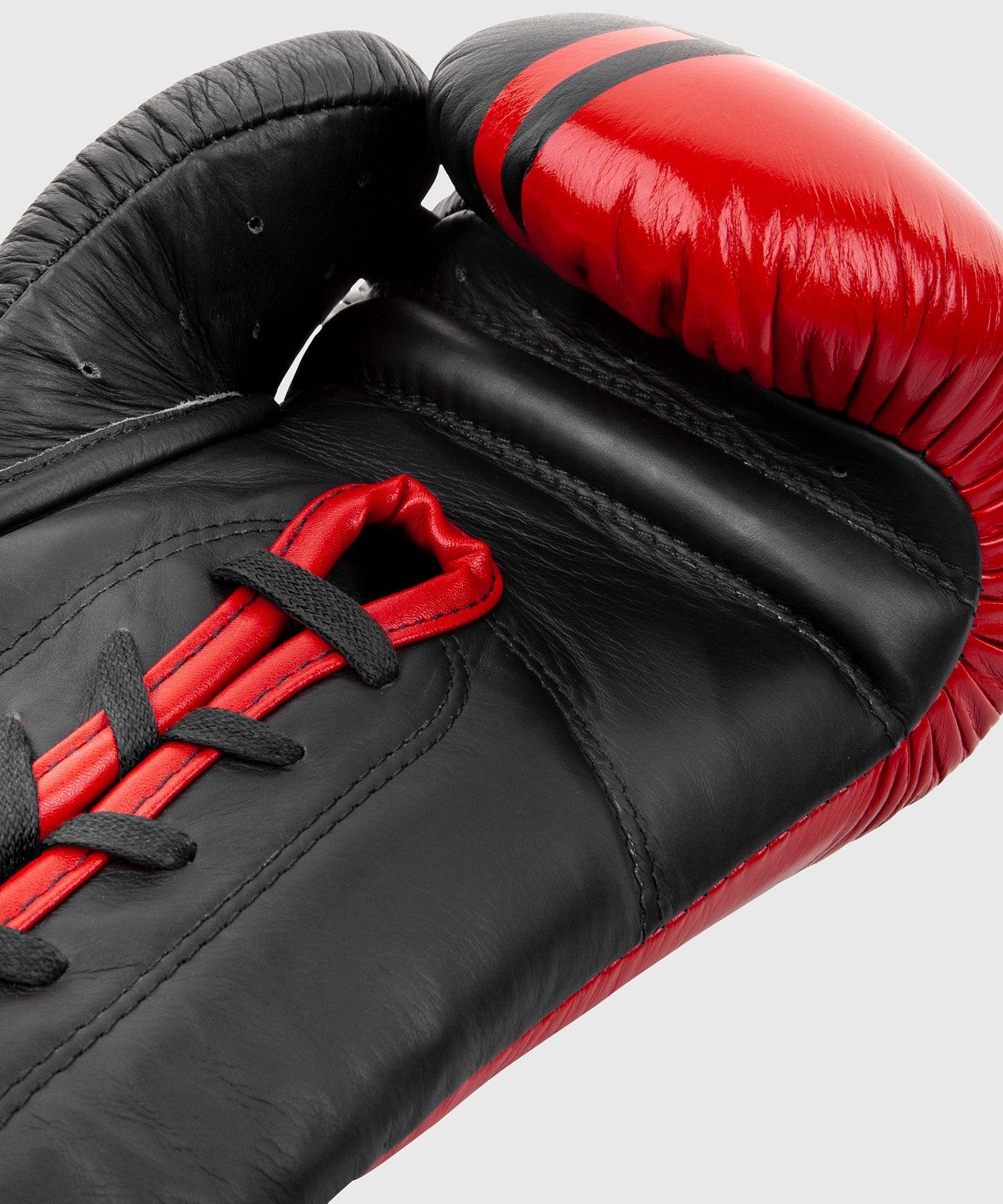 Venum Shield Pro Boxing Gloves with Laces - Black/Red - Professional Training & Competition Boxing Gear for MMA, Kickboxing & Fitness Workouts