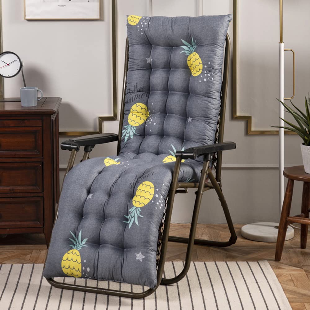 **Fuomomo Patio Chaise Lounger Cushion - 19x61 Inches Thick Padded Seat Cushion with Ties for Reclining & Rocking Chairs - Soft & Comfortable Outdoor Furniture Cushion - Perfect for Poolside, Deck, or Garden Relaxation**