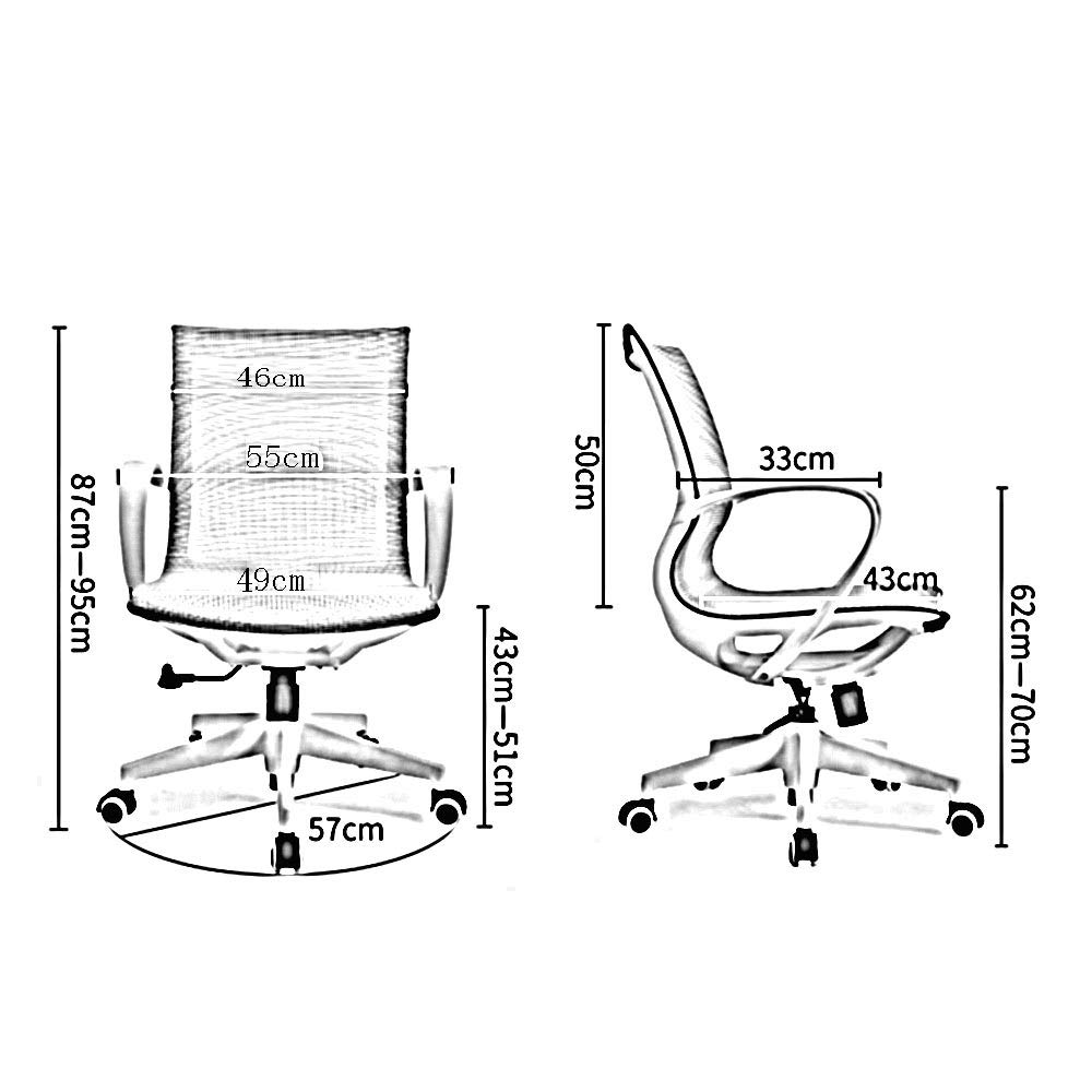 Ergonomic Office Chair with Lumbar Support - Adjustable Swivel Computer Desk Chair for Home & Conference, Black - Comfortable Task Chair for Long Hours of Work & Gaming