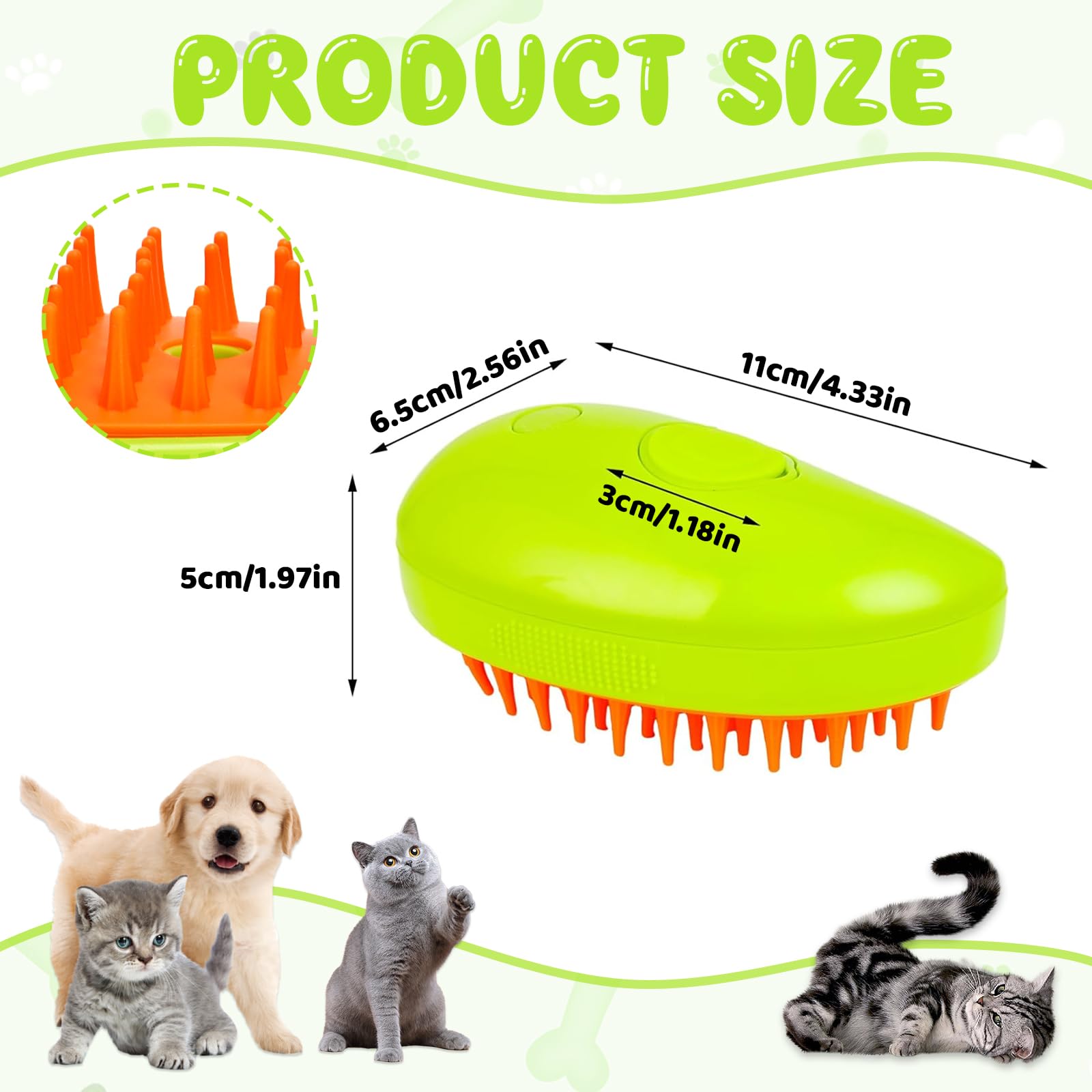 71Nmly 3-in-1 Electric Cat Grooming Brush with Steam - Rechargeable Pet Hair Removal Comb & Self-Cleaning Function for Gentle Detangling & Shedding Control - Perfect for Long-Haired Cats & Home Grooming Sessions
