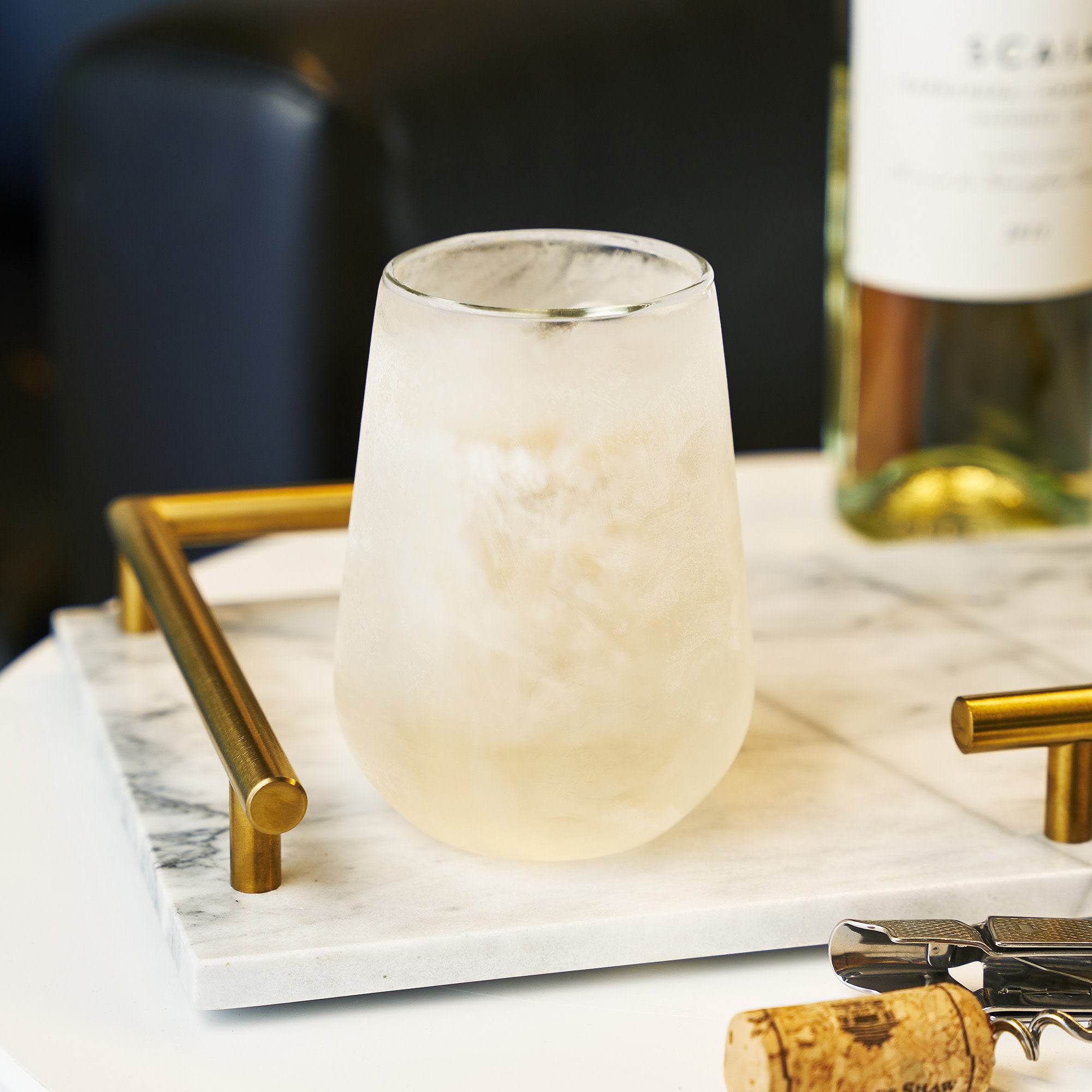 Premium Glacier Double Walled Insulated Wine Glasses - Set of 2, Shatterproof & BPA-Free - Perfect for Chilled White Wine, Cocktails & Outdoor Entertaining