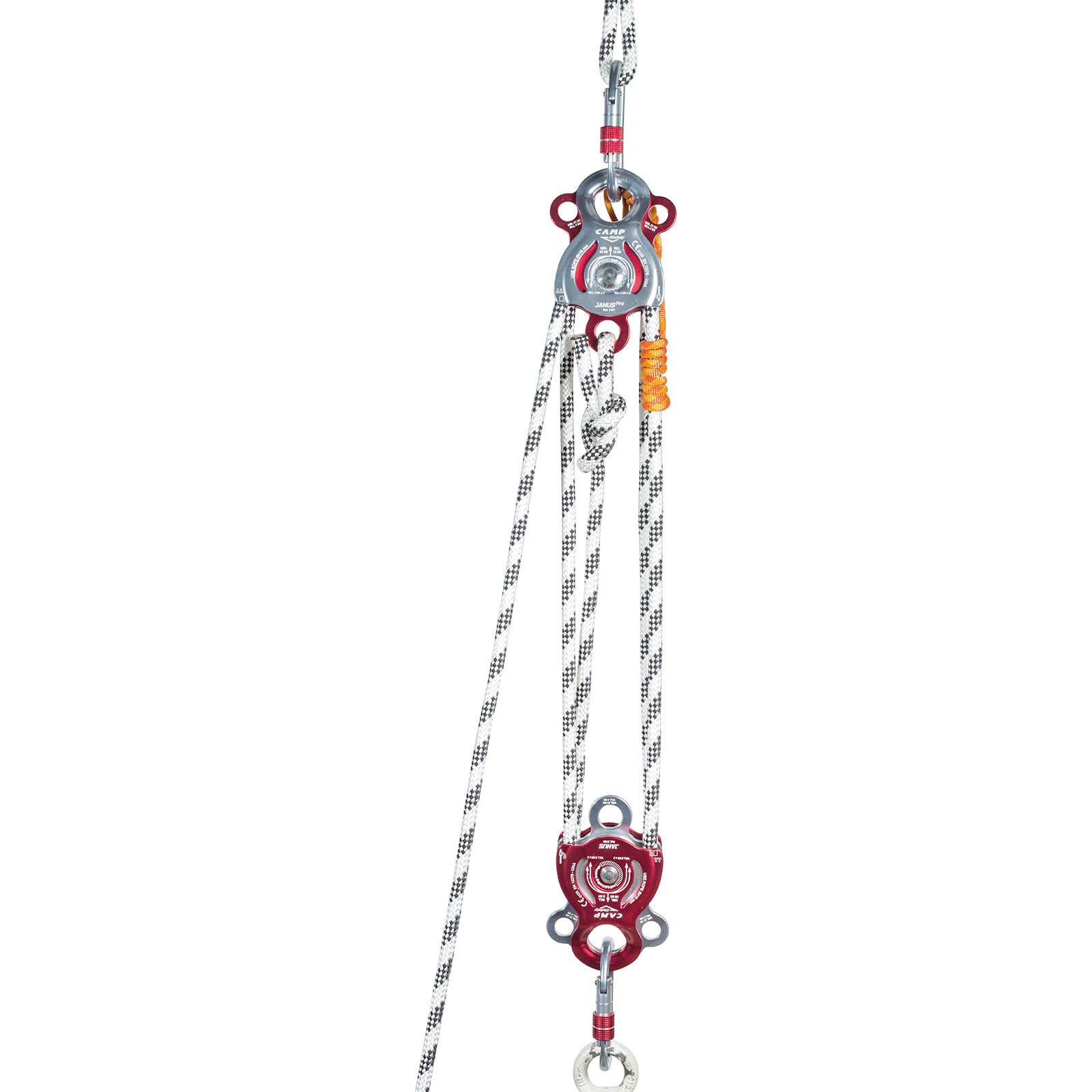 Camp Janus Large Double Pulley Black - Heavy Duty Climbing & Rescue Gear for Outdoor Adventures, Camping, and Tactical Use