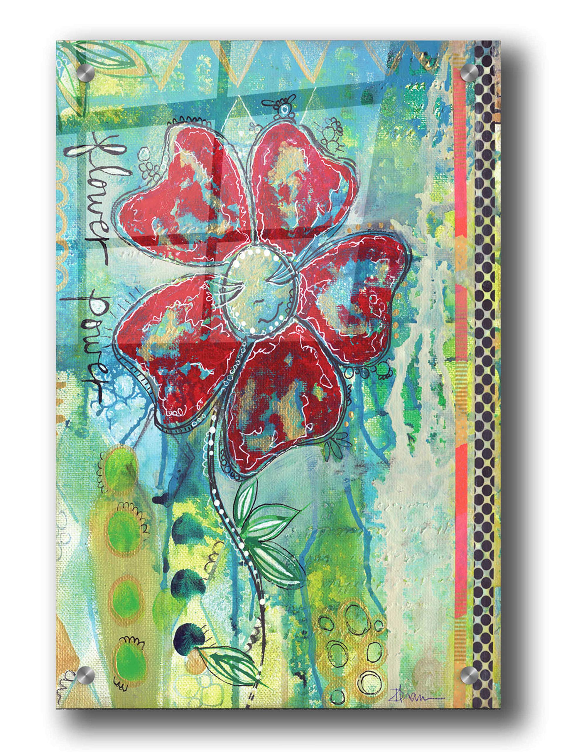 Flower Power Acrylic Glass Wall Art by Denise Braun - 24