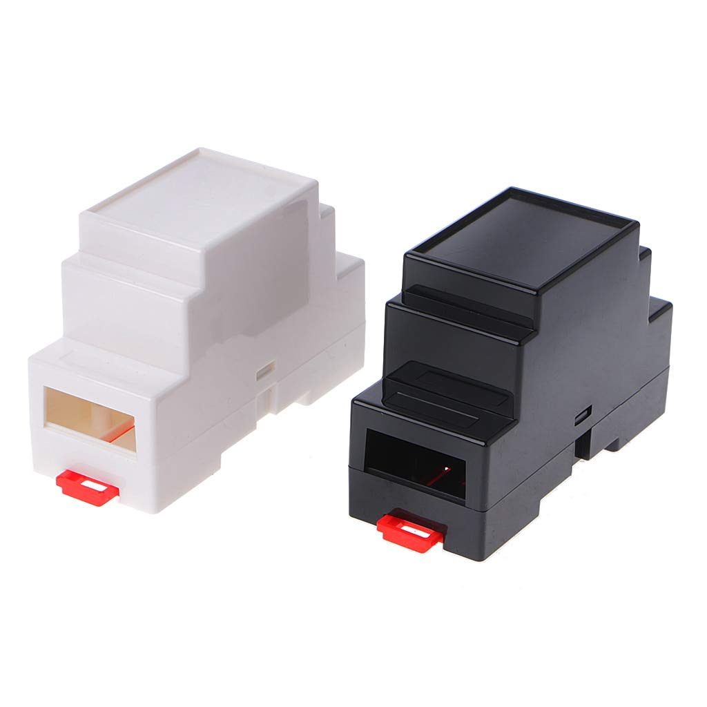 DIN Rail PLC Junction Box - 2 Pack 88x37x59mm Plastic Electrical Enclosure for Industrial Control Panel & Automation Projects