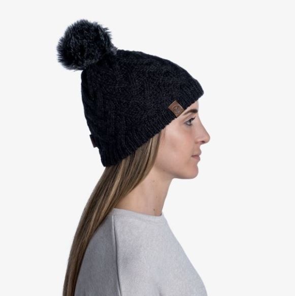 BUFF Knit Hat Caryn Graphite - Warm Winter Beanie for Men & Women - Perfect for Skiing, Hiking & Outdoor Activities