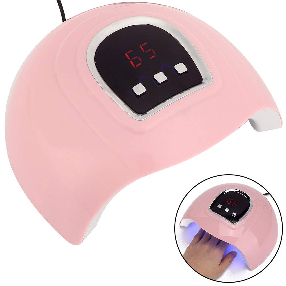 54W LED Nail Dryer Lamp - Professional Gel Polish Curing Light with 18 LED Chips, USB Powered, 30s/60s/90s Timer for Home & Salon Use - Pink Tabletop Nail Art Equipment (Perfect for Manicures, Pedicures, Gel Extensions & Nail Art Curing)