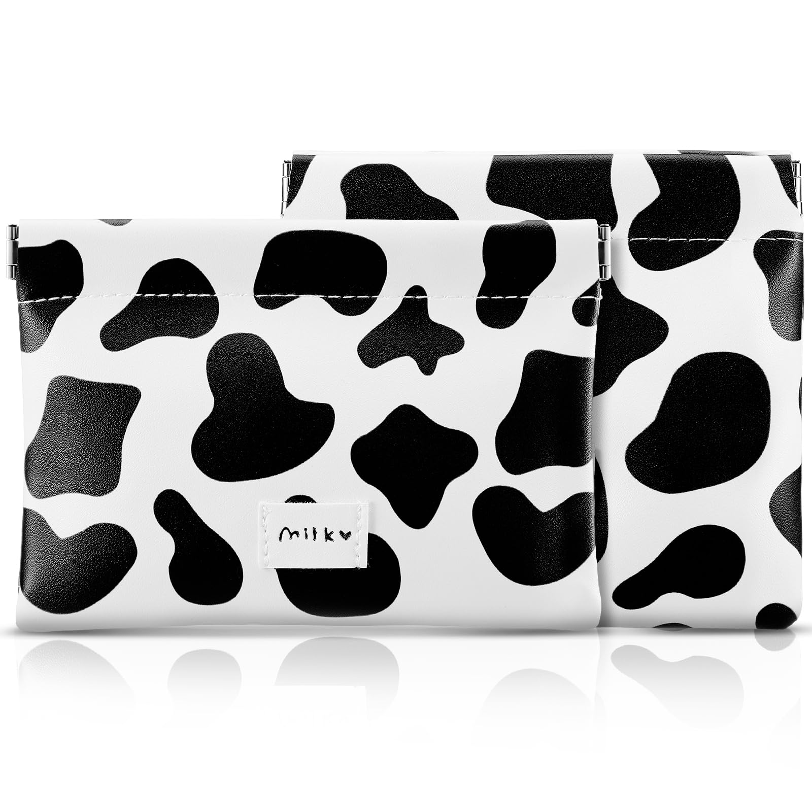 2 Pack Cute Cow Print Makeup Bags for Women - Waterproof Cosmetic Organizer Pouch, Portable Travel Toiletry Bag Set with Highland Cow Design - Perfect for Purse, Gym, Travel & Daily Makeup Storage Accessories