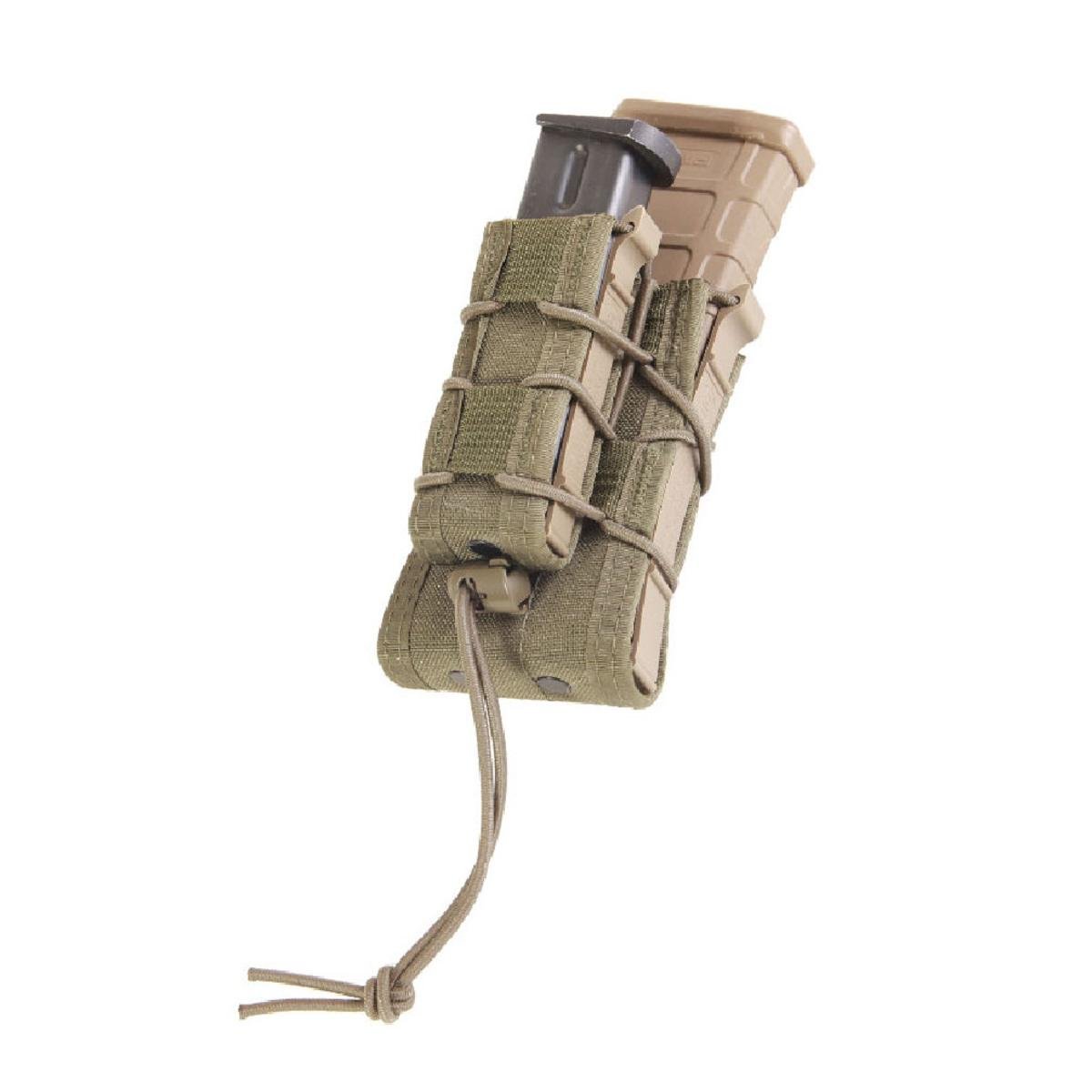 High Speed Gear Double Decker Taco Magazine Pouch - Universal Molle Compatible Mag Holder for Pistol & Rifle - Quick Release Velcro Wrap Belt Mount - Perfect for Tactical Training, Range Shooting & Military Use