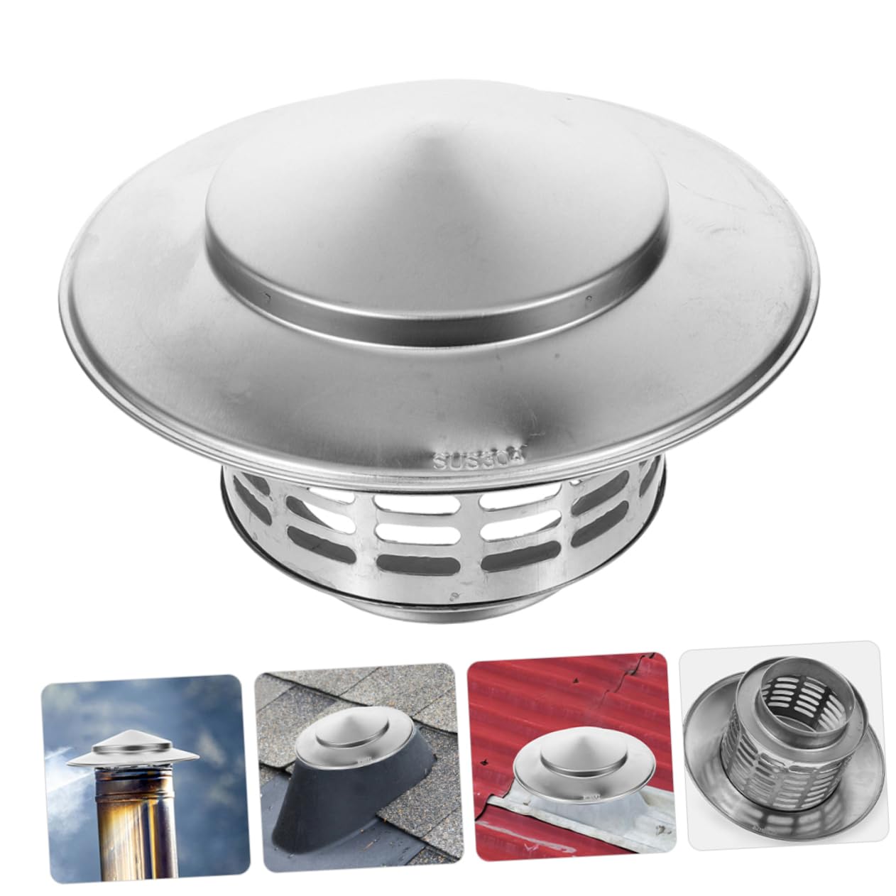 GRIRIW 2-Pack Chimney Funnel Cover Replacement - Weatherproof Roof Chimney Cap for Rain & Snow Protection - Durable Vent Cover for Home, RV & Outdoor Use - Perfect for Winter Storm Prep & Year-Round Ventilation