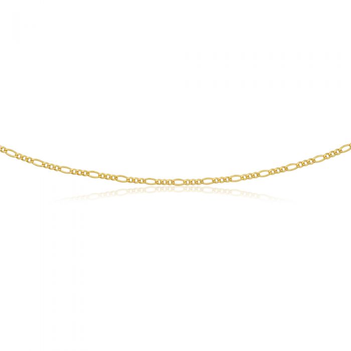 9ct Gold Filled Figaro Chain Necklace - 55cm Length & 80 Gauge - Durable & Hypoallergenic Jewelry for Women & Men - Perfect for Everyday Wear, Gifts & Special Occasions