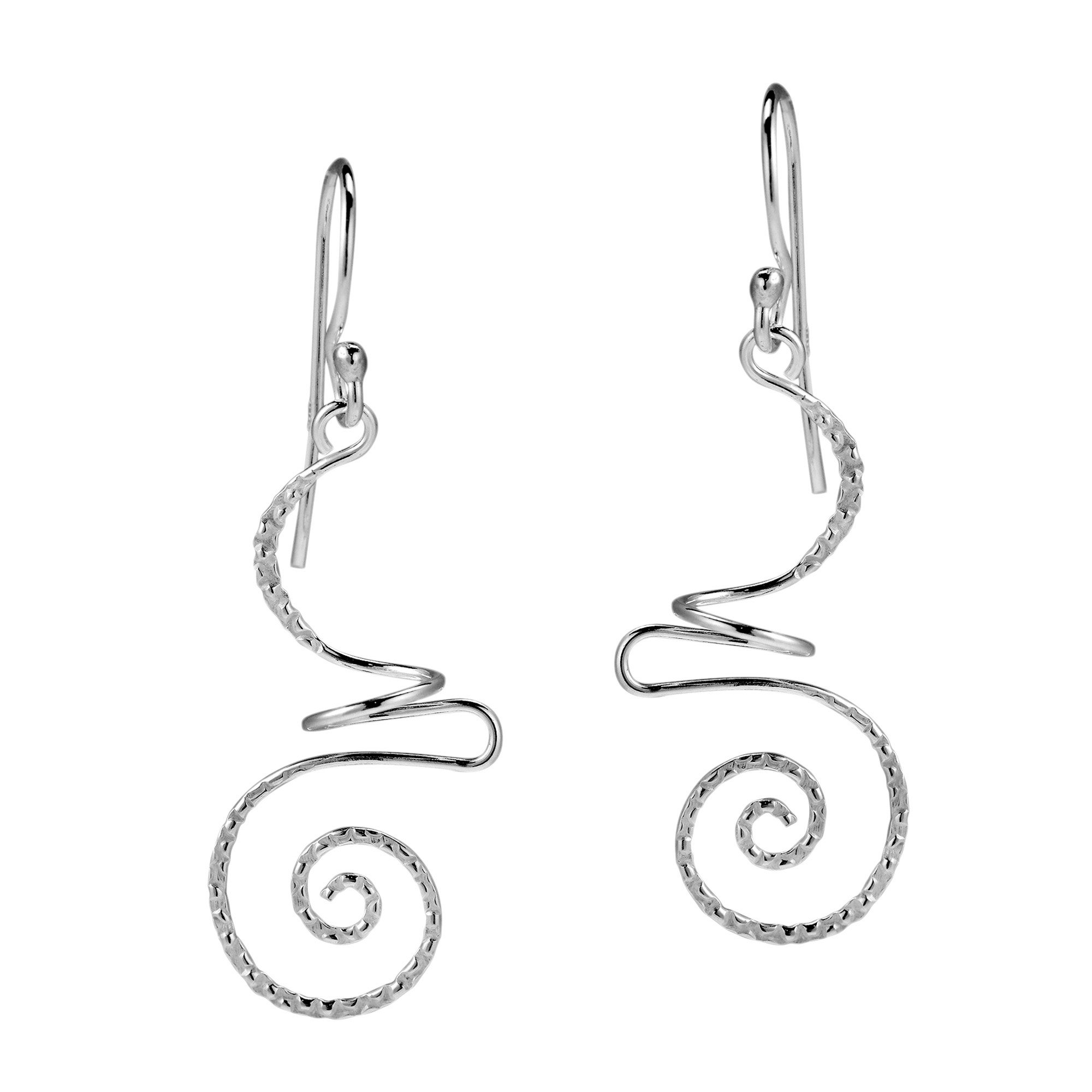 AeraVida .925 Sterling Silver Dangle Earrings for Women - Intricate Abstract Swirl Design, Lightweight Boho Chic Drop Earrings | Perfect for Parties, Weddings & Everyday Wear