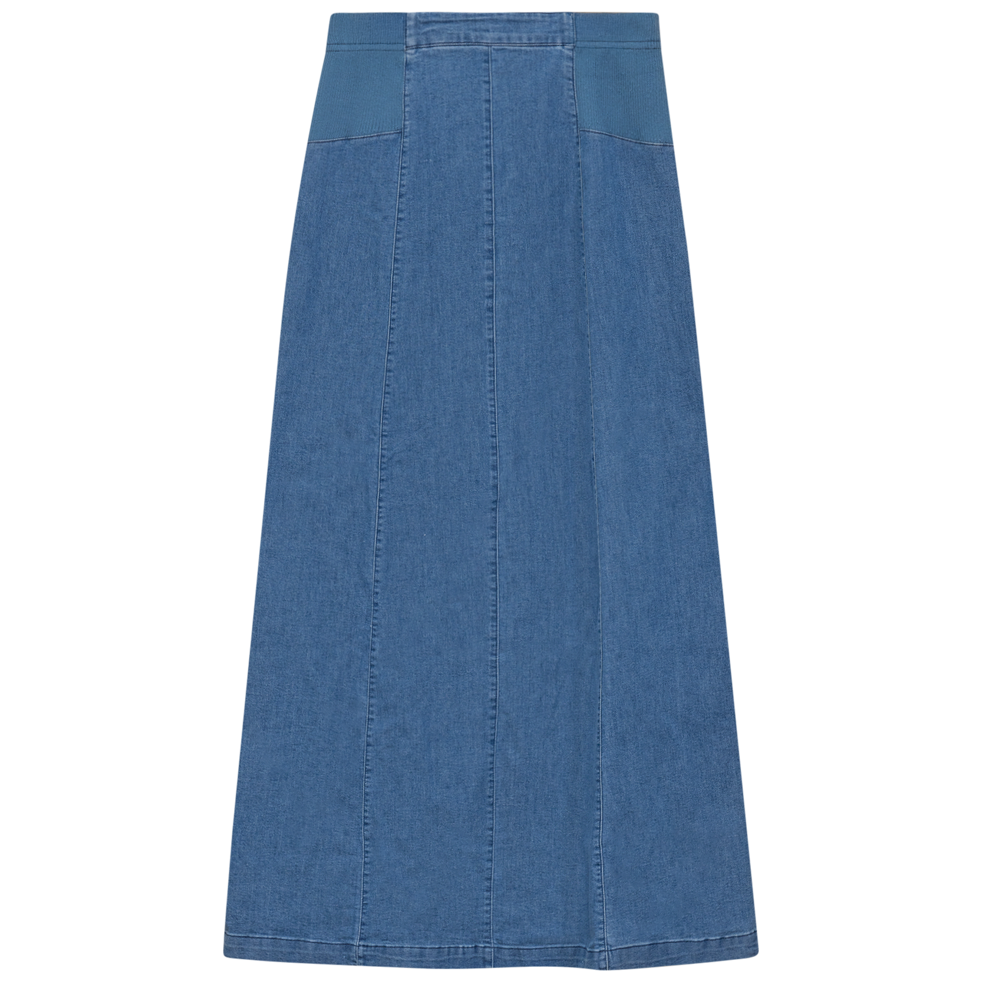 Stretch Denim Paneled Skirt for Women - High Waist A-Line Denim Skirt with Comfortable Stretch Fabric - Perfect for Casual Outfits, Office Wear & Date Nights