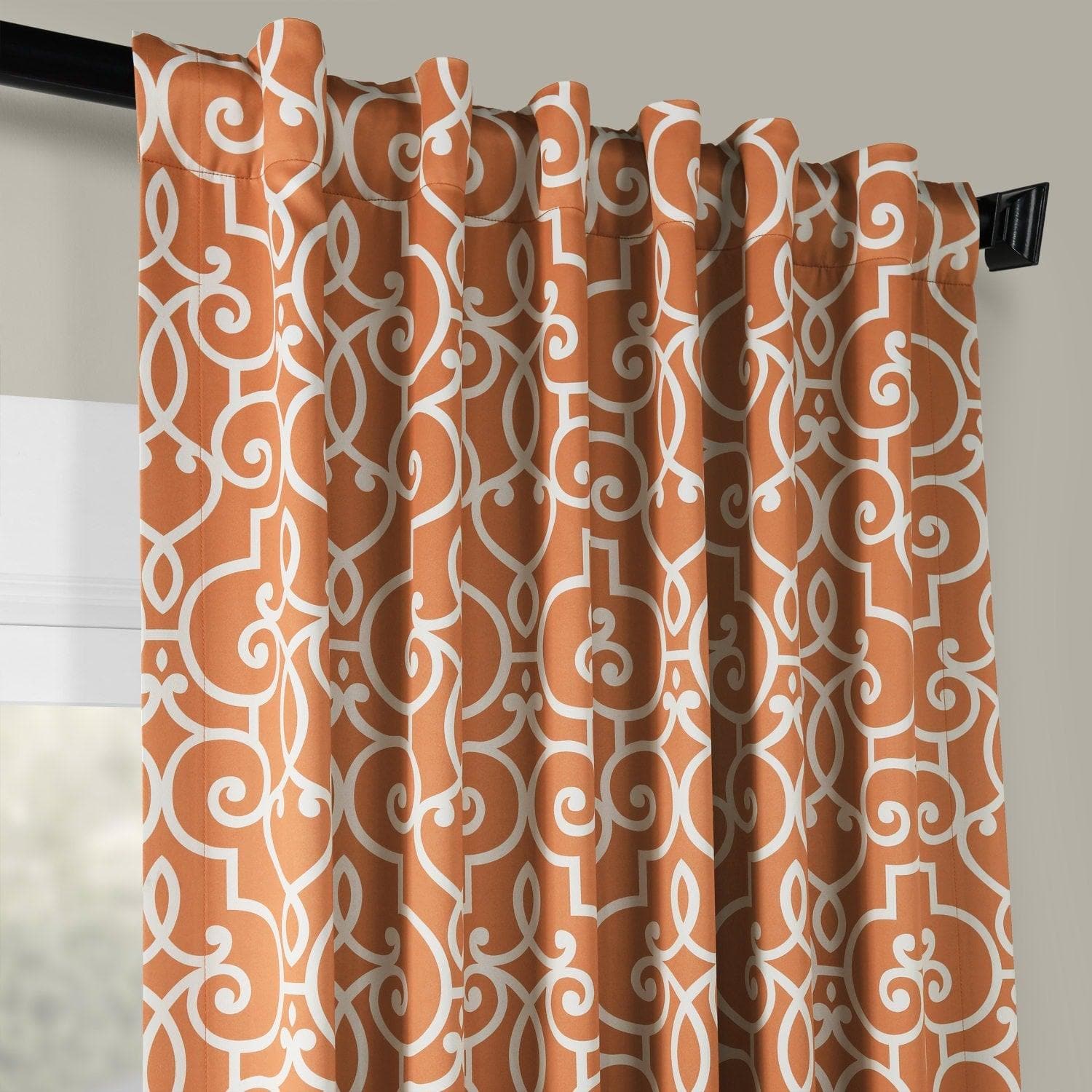 Stylish Rust Geometric Blackout Curtains for Bedroom & Living Room - Modern Window Treatment for Light Blocking & Privacy